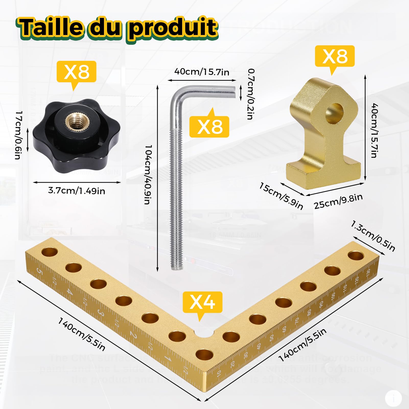 Geevorks Bloc De Positionnement À 90 Degrés, Serre Joint Angle À 90 Degrés, Pince De Fixation À Angle Droit En Alliage D'aluminium Pour Cadres Photos,Boîtes,Armoires,Tiroirs
