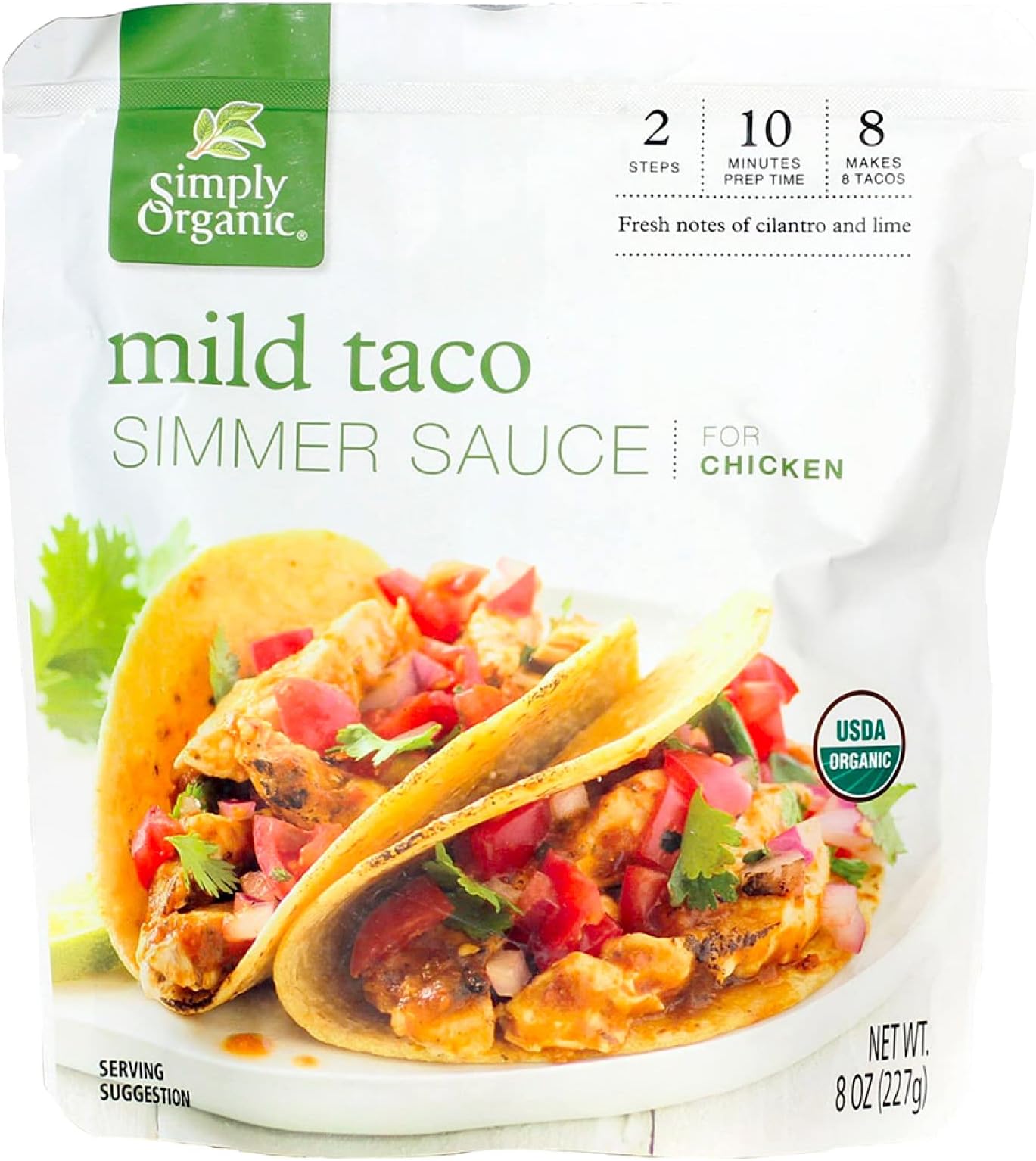 Simply Organic Mild Taco Simmer Sauce, Certified Organic