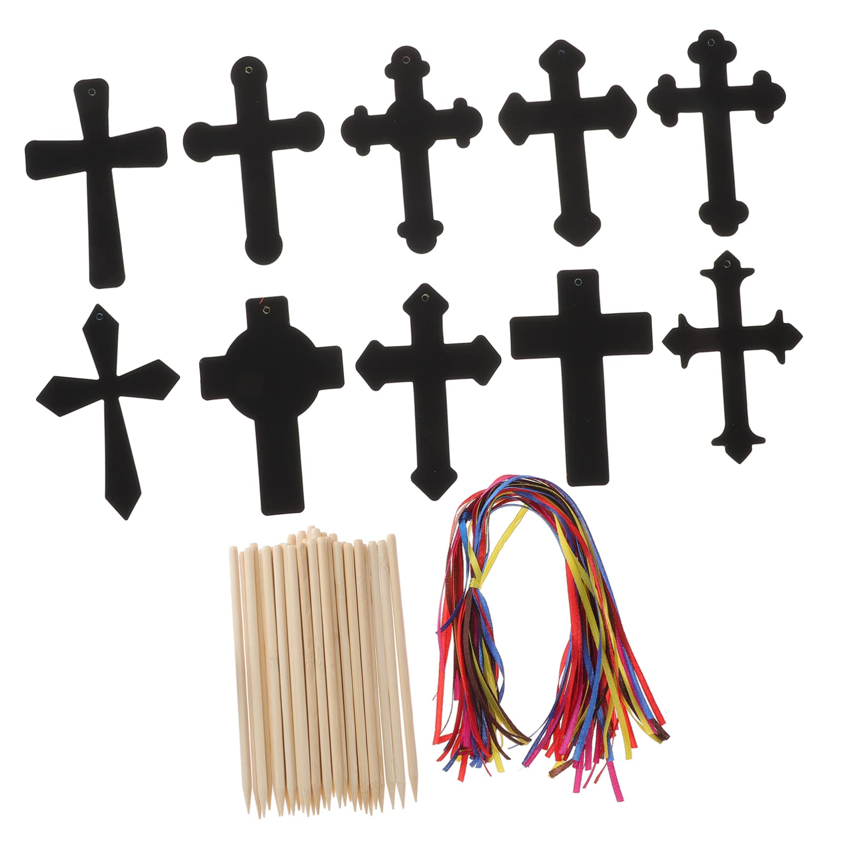 MOLUCKFU Easter Decor Scratch Craft Kit Cross Scratch Paper Art Easter Egg Decorations for Children's Activity