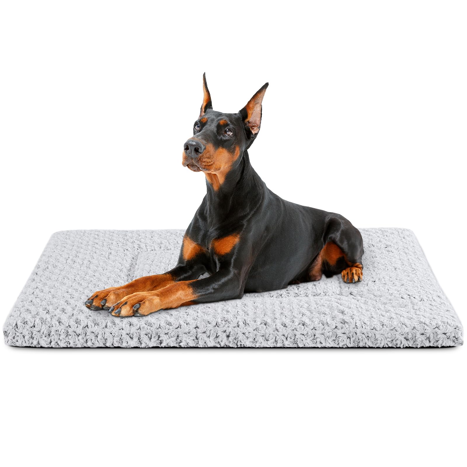 WAYIMPRESS Dog Bed Crate Pad for Extra Large Jumbo Dogs Deluxe Plush Soft Dog Crate Mat for Pets Washable Anti-Slip Comfy Kennel Pad for Cat Sleeping,48" x 30",Gray