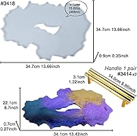 Vista 16 de Geode Agate Tray Resin Mold Silicone for Epoxy, Polymer Clay, Platter, Serving Board, with Metal Frame, Round 10.2inch