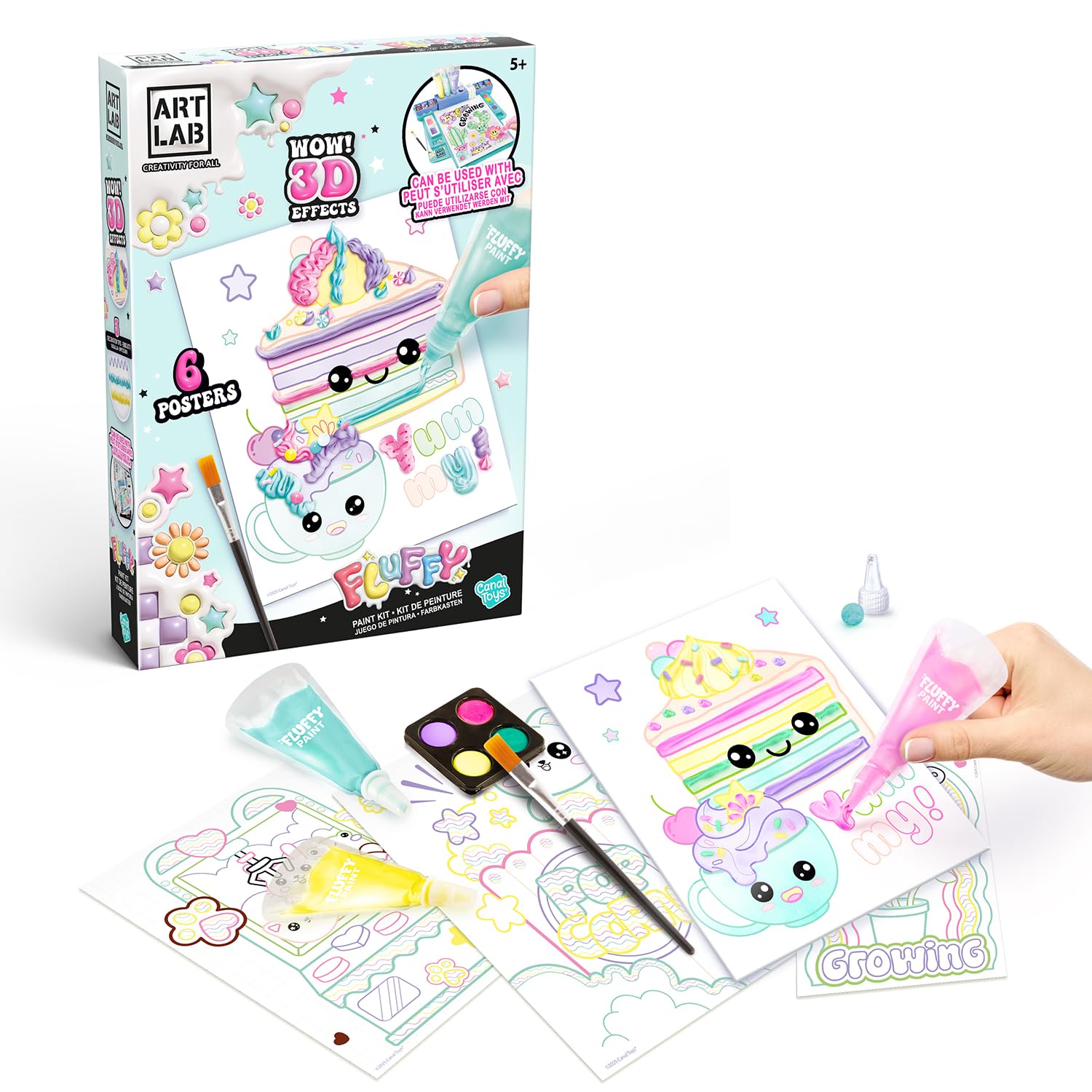 Art Lab Kit di Pittura soffice, Set di Pittura 3D, dai Vita ai Tuoi Disegni con la Vernice 3D! Ottimo Kit per artisti in Erba, pastelli, Rosa, Viola, Blu