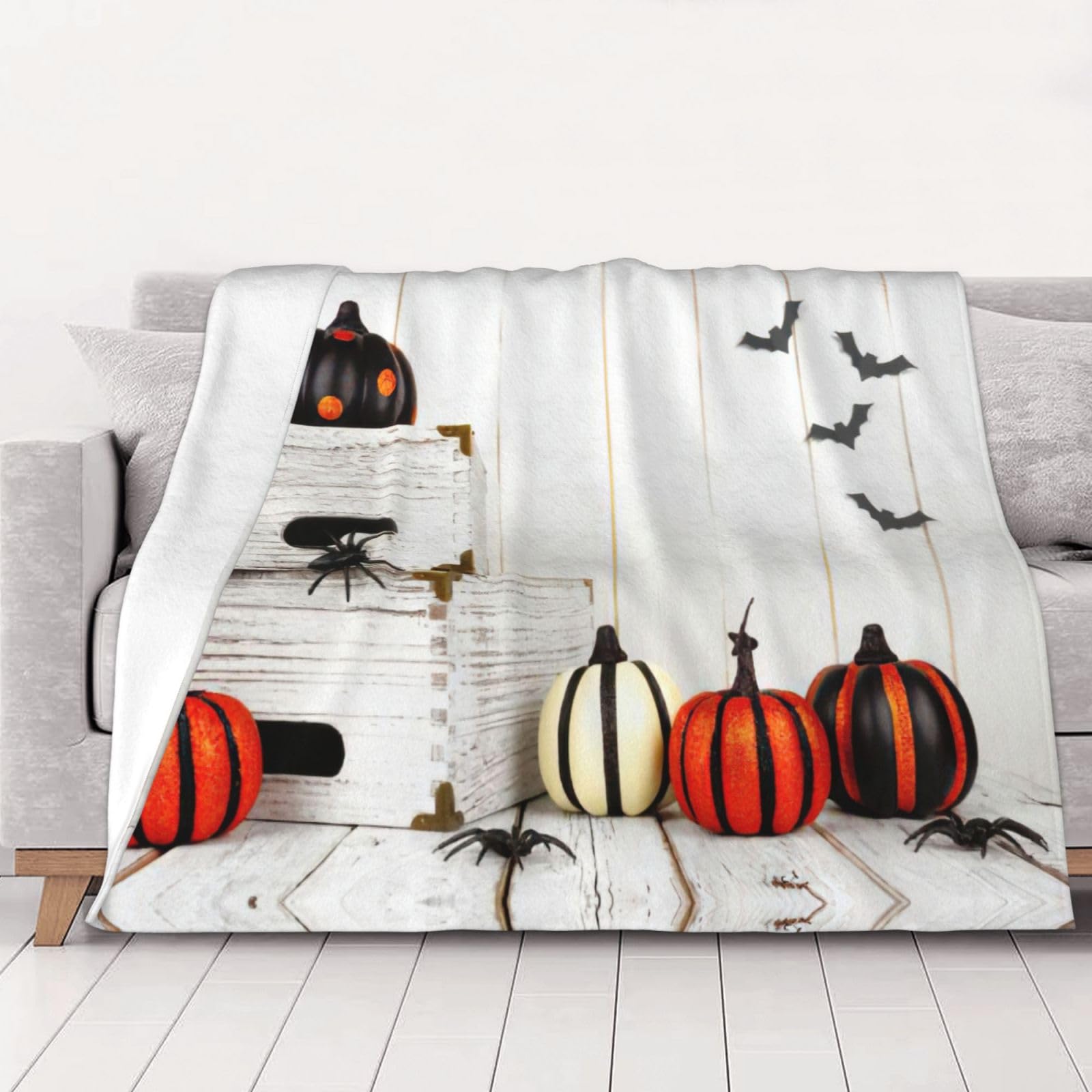 Couverture d'Halloween flanelle lumineuse contre le froid en camping et en voiture