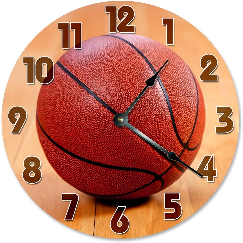 Basketball Clock Unique Clock Large 10.5" Wall Clock Decorative Round Wall Clock Home Decor Sport Gift for HIM