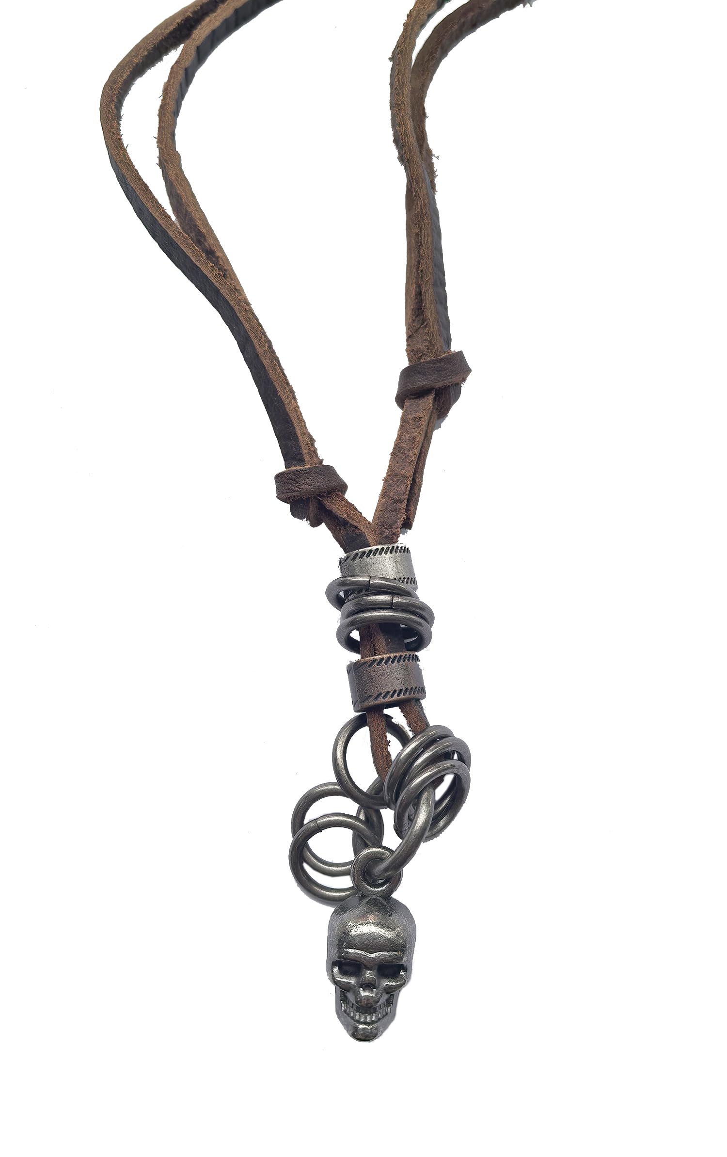 Mens Womens Jesus Cross Pendant Adjustable Leather Cord Necklace Chain, Brown