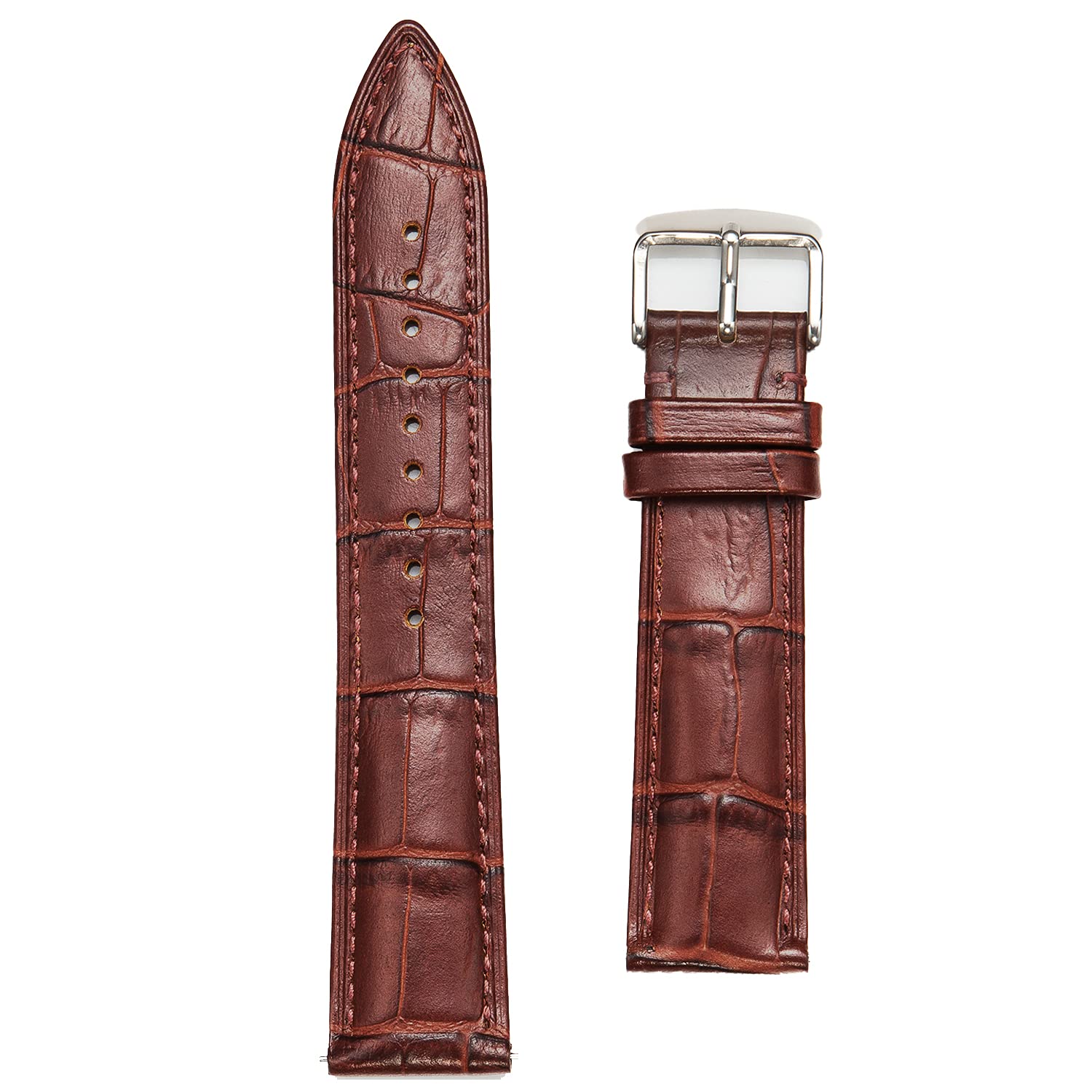 Quick Release Top Grain Genuine Leather Watch Band/Strap - Bamboo Grain Embossed Pattern with Stainless Steel Pin Buckle for Men Women-20mm 21mm 22mm/5 Colors (B09BJH99VW) Amazon Price History, Amazon Price Tracker