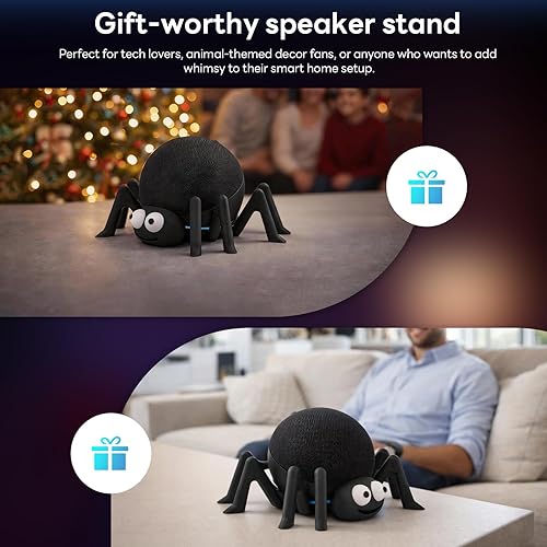 Miniatura 5 de Cute Spider Stand for Echo Dot 4th & 5th Gen, 3D Printed Big-Eye Spider Holder for Echo Dot, Decorative Desktop Speaker Stand