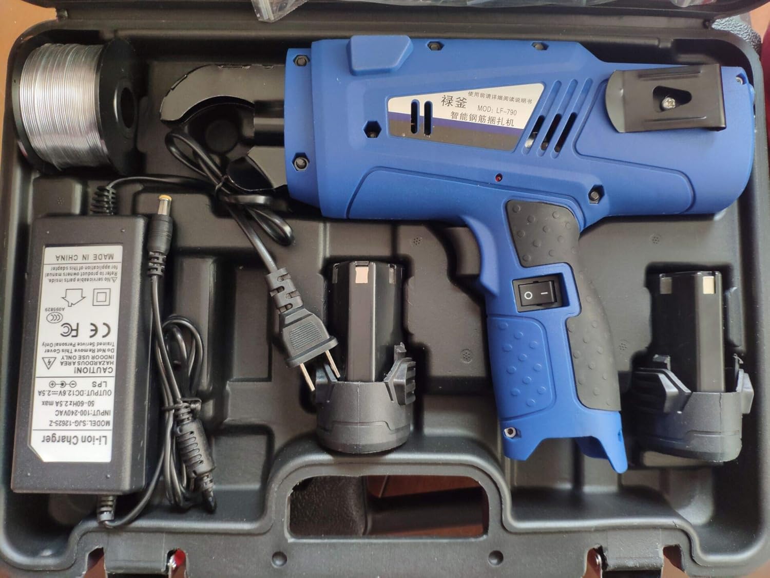 TOPCHANCES Automatic Cordless Rechargeable Lithium Battery Electric Rebar Tying Machine Tool Set, Tying Range 30-60mm