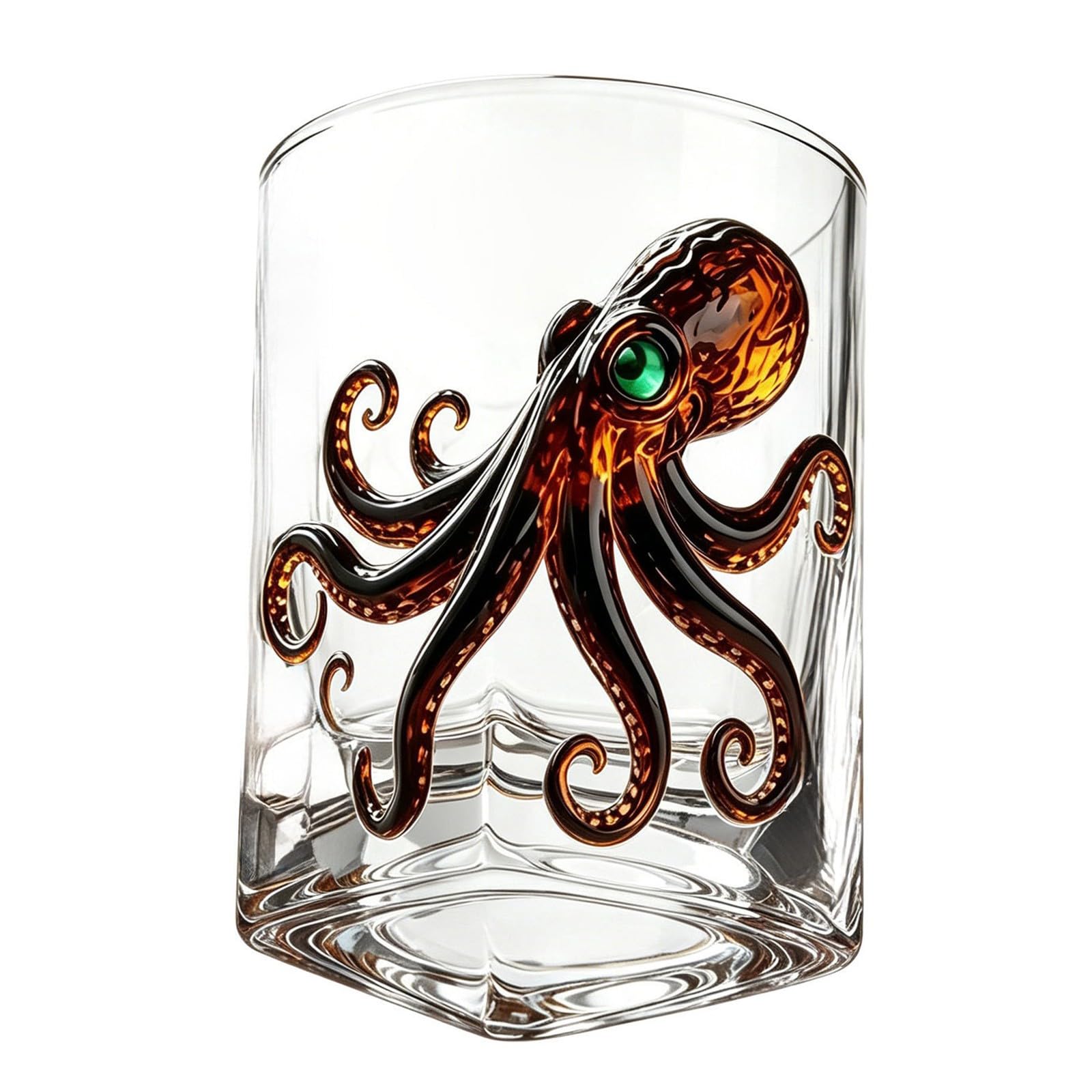 Release the Kraken Glass,Sea Legend Pirate-Bar Whiskey Wine Glass,Ocean Octopus Drinking Glass Barware,Personality Unique Kraken Drinkware,for Rum Lovers, Whiskey Fans,Home Bar Gift (A)