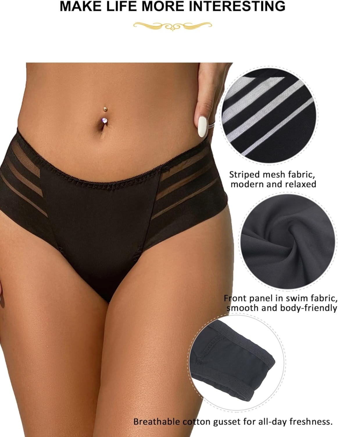 ohyeah Sexy Thong Bikini Panites Cotton Crotch Undies for Women Ladies Cheeky Underwear Panties Low Rise Tangas Fit S-XXL - Image 6