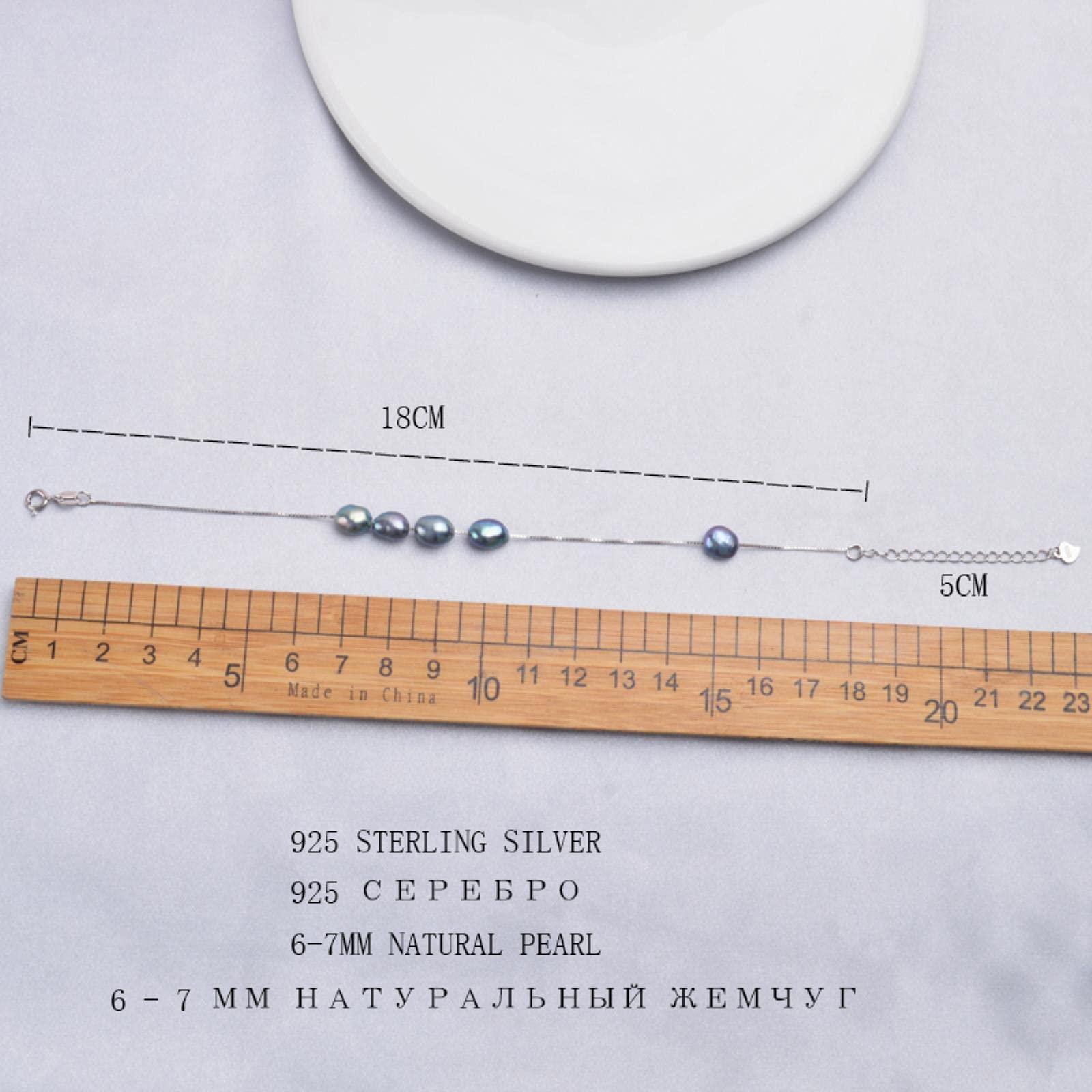925 Sterling Silber Schmuck Sets Echt Barock Süßwasserperlen Halskette Ohrringe Armband Für Frauen Neu 45cm