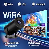 Vista 4 de Mini proyector con WiFi y Bluetooth Aplicaciones incorporadas Proyector inteligente Soporte 4K 1080P FHD 180° ajustable Keystone automático
