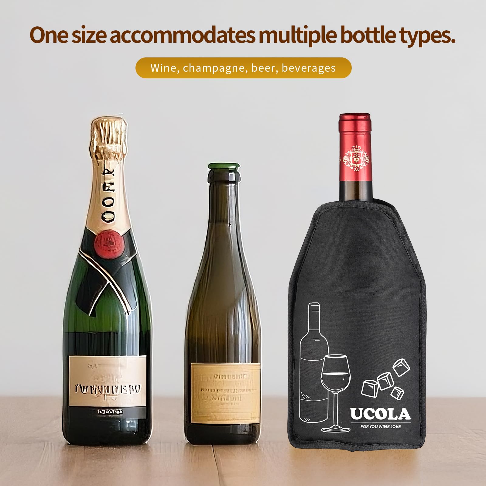 Funda enfriadora de vino, bolsa enfriadora de vino reutilizable con gel de refrigeración de grado alimenticio, bolsa de hielo portátil a prueba de sudor para botellas de 750 ml, enfriamiento rápido