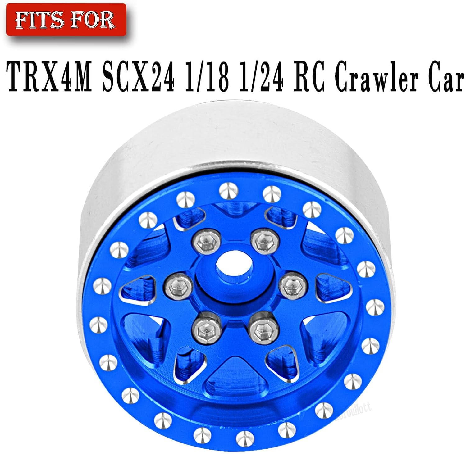 RC 1.0" Beadlock Wheel Rims Set for TRX4M SCX24 1/18 1/24 RC Crawler Car.Aluminum Alloy RC 1.0 Truck Tires Wheels Rims,Rc Wheel Rim,Navy Blue