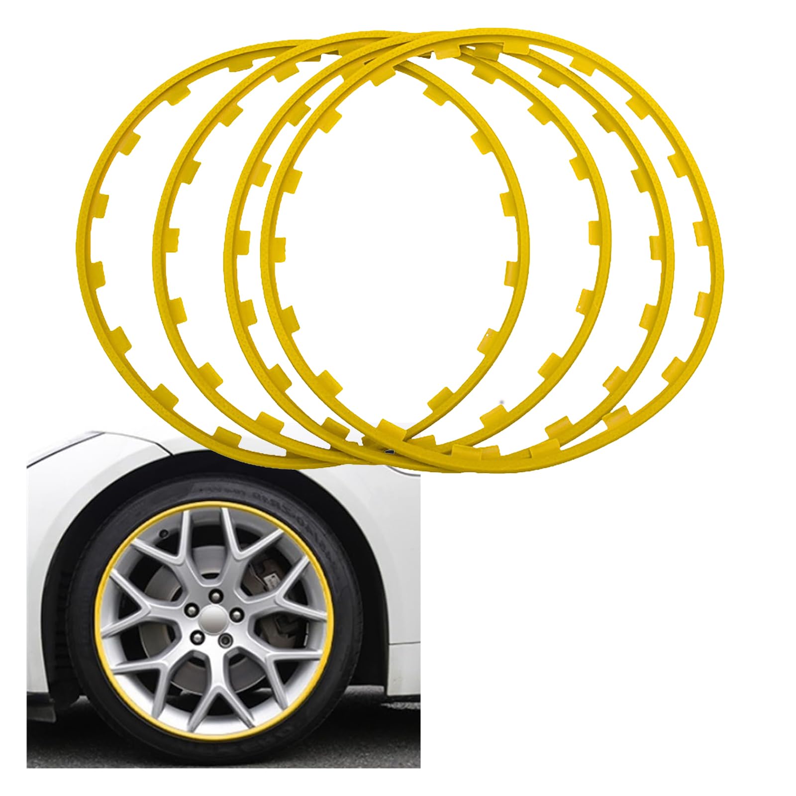 QIeAny Felgenschutzring Set 4-tlg. - Nylon Felgenschutz Für 16-21 Zoll Felgen