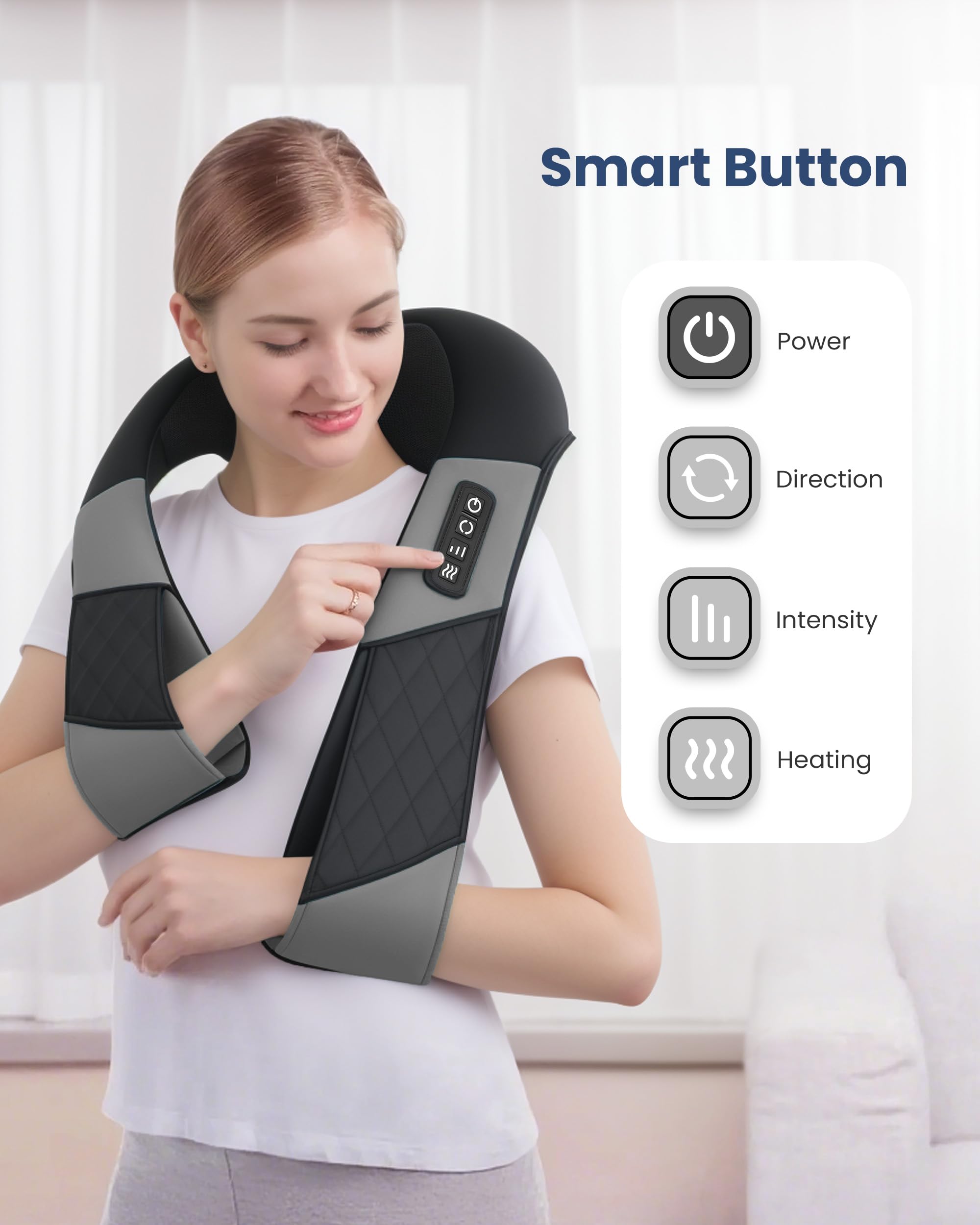 COMFIER Kabelloses Nackenmassagegerät mit Wärme,Geschenk für Frauen
