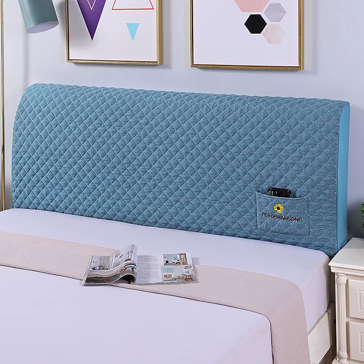 Bed Headboard Cover Protector Slipcover 120/150/180/200/220 cm, Dustproof Bed Headboards Cover,Stretch All-Inclusive Bed Head Protector Cover,for Bedroom Decoration