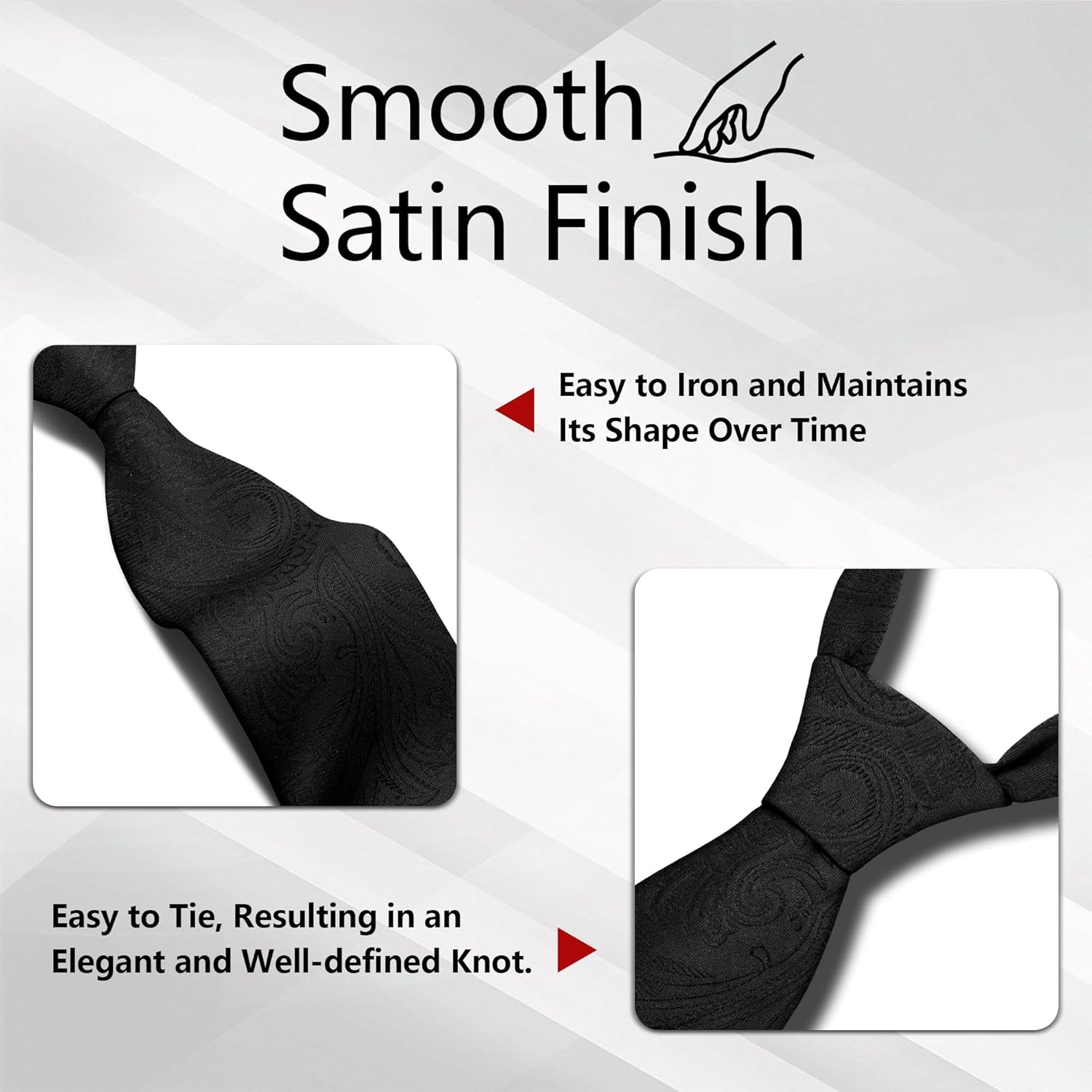 Fineknot Ties for Men, Jacquard Neck Ties, Mens Plaid Paisley Striped Tie, Classic Floral Mens Ties for Wedding Business - Image 5