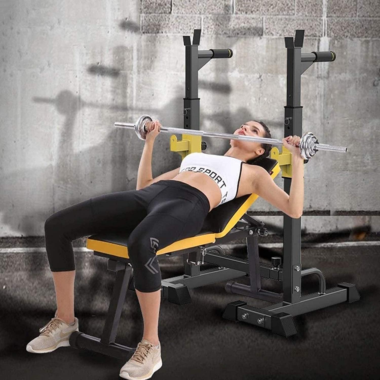Professionale Squat Rack Attrezzature per l'allenamento della forza Sport domestici Bilanciere Rack Squat Stand Bench Press Rack Squat Rack/Home Bench Press/Multifunzionale