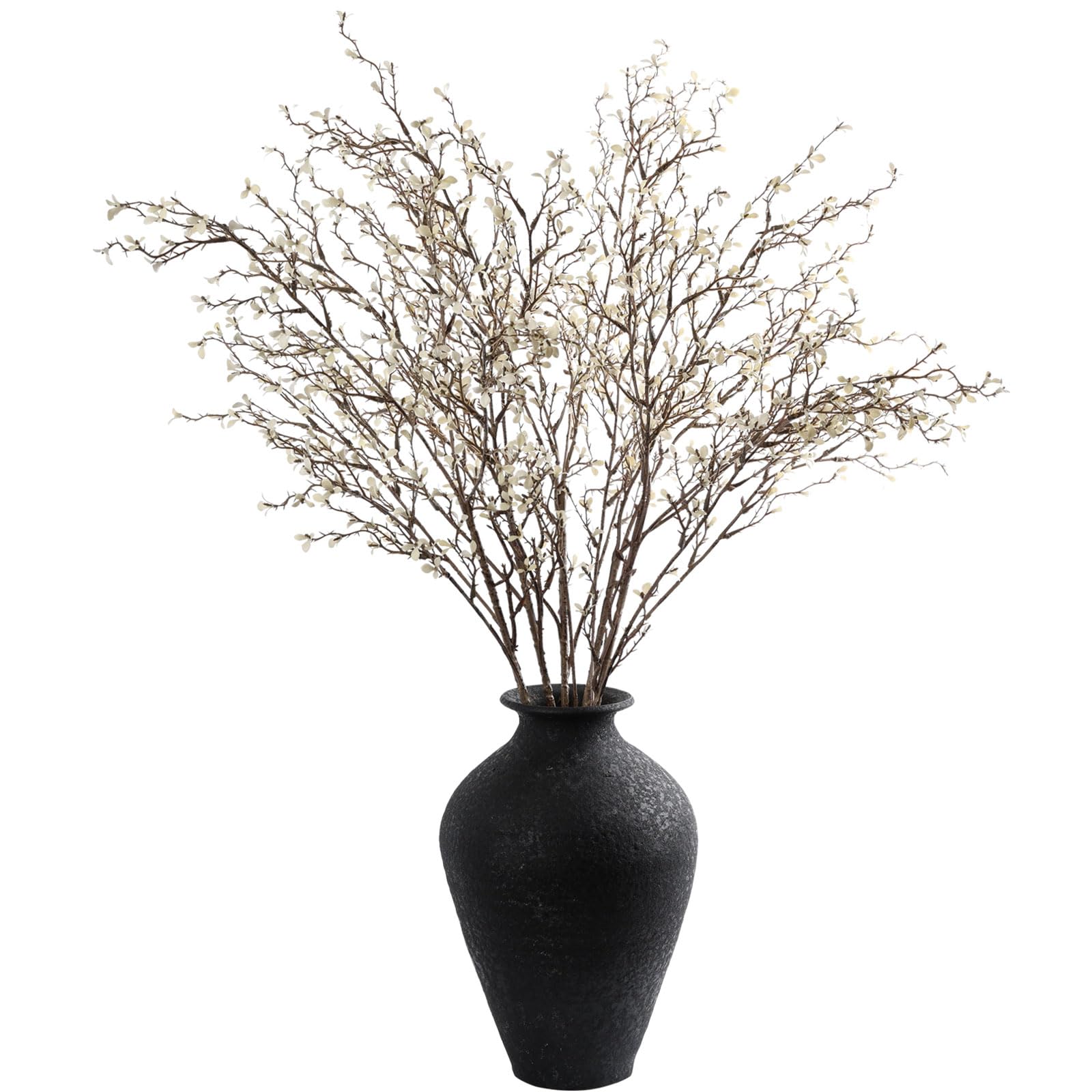 Dry Twig Faux Floral: 5 Pcs 37" Spring White Floral Stems,Branches for Vase