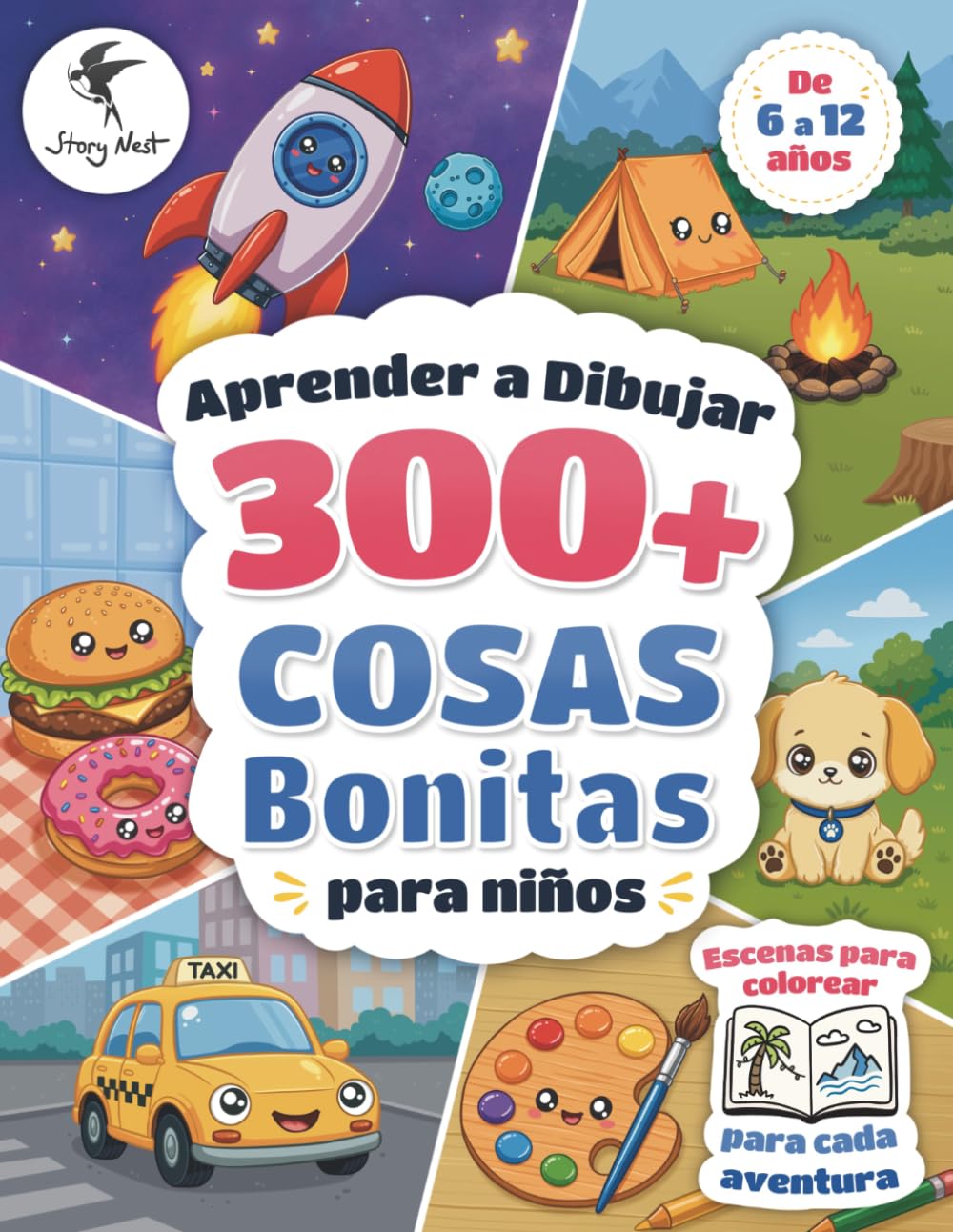 Aprender a Dibujar Cosas Bonitas para Niños: 300+ Dibujos Paso a Paso de Animales, Comida, Vehículos y Más | Un Libro Kawaii para | Escenas para ... | De 6 a 12 años (How to Draw Cute Things)