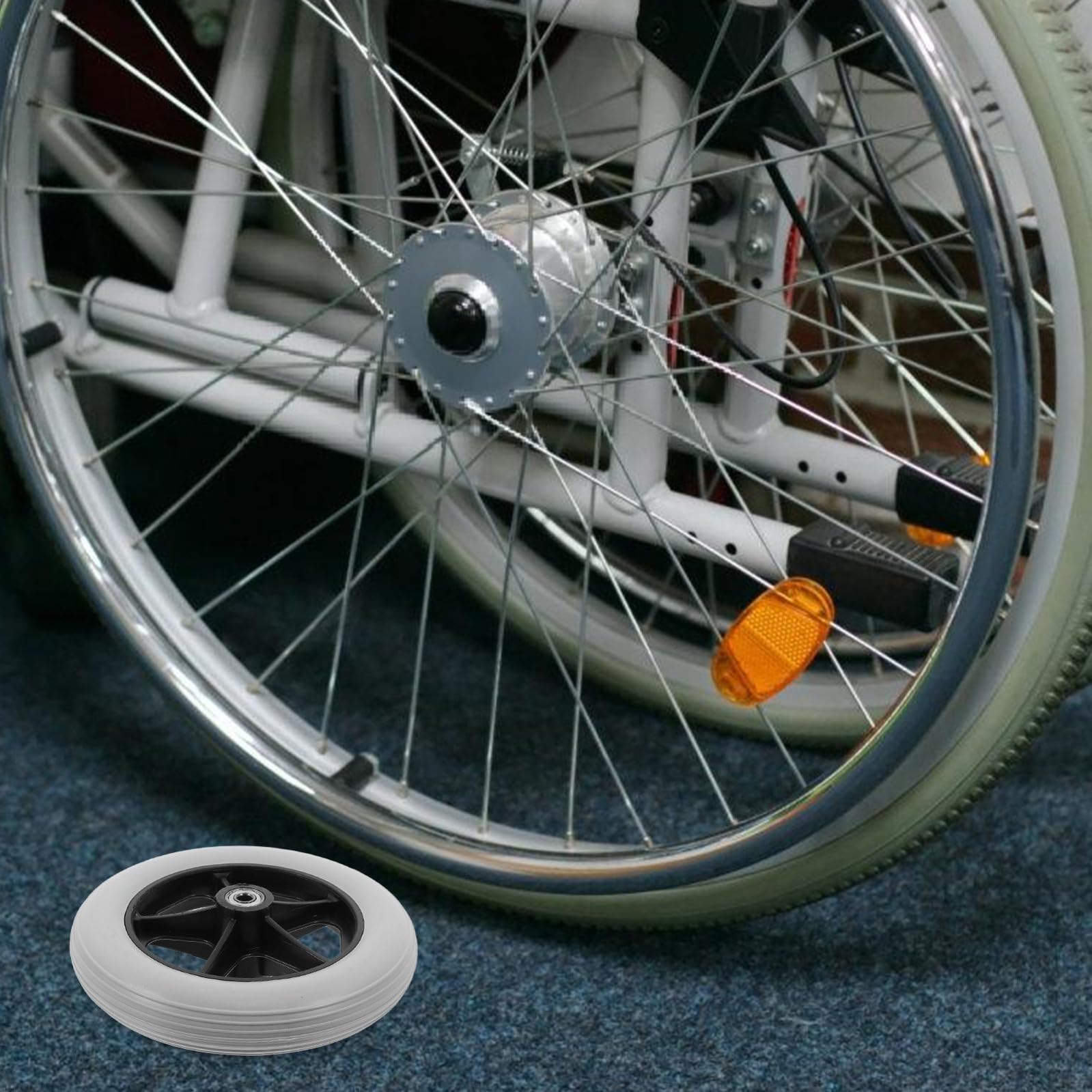 SECFOU Ruote di Ricambio Ruote Anteriori 2 Pezzi in Plastica, Facili da Installare e Resistenti All'usura, Diametro 8mm per Carrozzina e Carrello Shopping