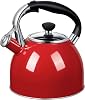 Rorence Stainless Steel Tea Kettle: 2.6 Quart Whistling Kettle with Capsule Bottom & Heat-resistant Glass Lid Navy Blue