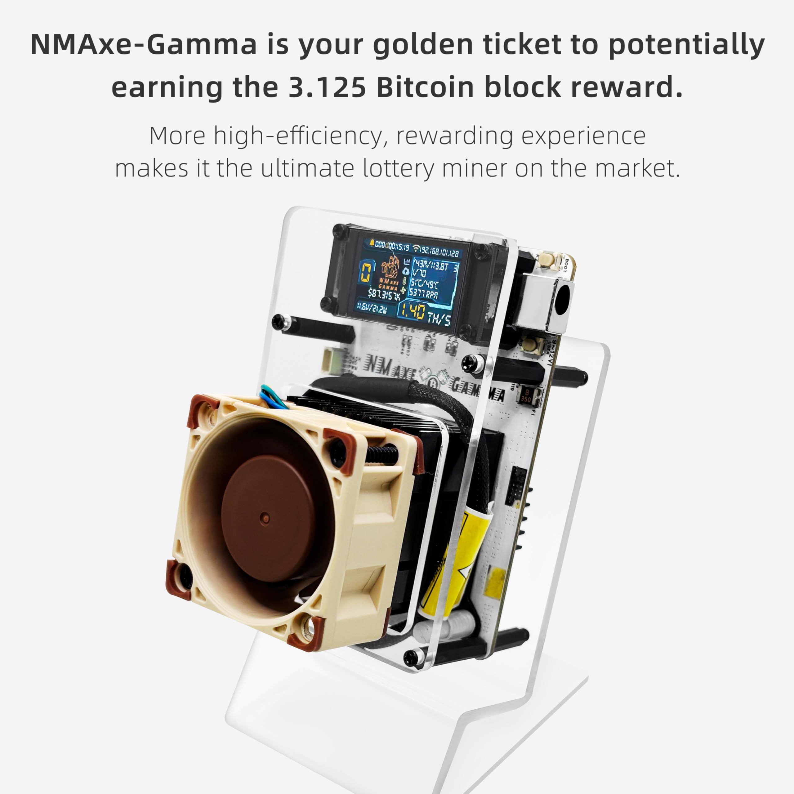 Amazon.in: Buy Heltec NMAxe Gamma Miner 1.2TH/s Bitcoin ASIC Miner Crypto  Mining BM1370 Chip Solo Lottery Mining WiFi and Bluetooth 20W Low Power  (Noctua 4020 PWM Silent Cooling Fan) Online at Low