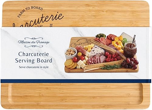 Miniatura 3 de HIC Kitchen Tabla de queso para charcutería, bambú caramelizado, rectangular, 11 x 15 x 0.6 pulgadas