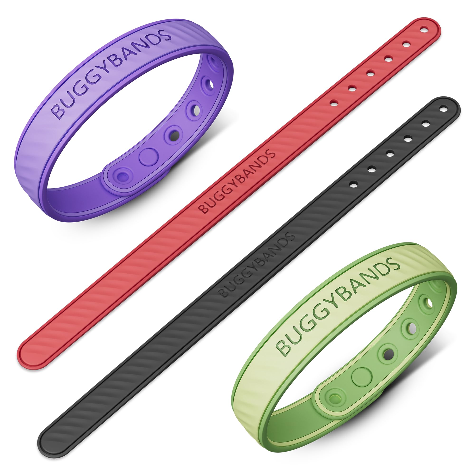 Mosquito Repellent Bracelets, 4 Pack Silicone Mosquito Repellent Bands with DEET Free, Natural & Waterproof Bug Wristbands for Kids and Adults, Outdoor Traveling Protection (Black&Red&Purple&Green)