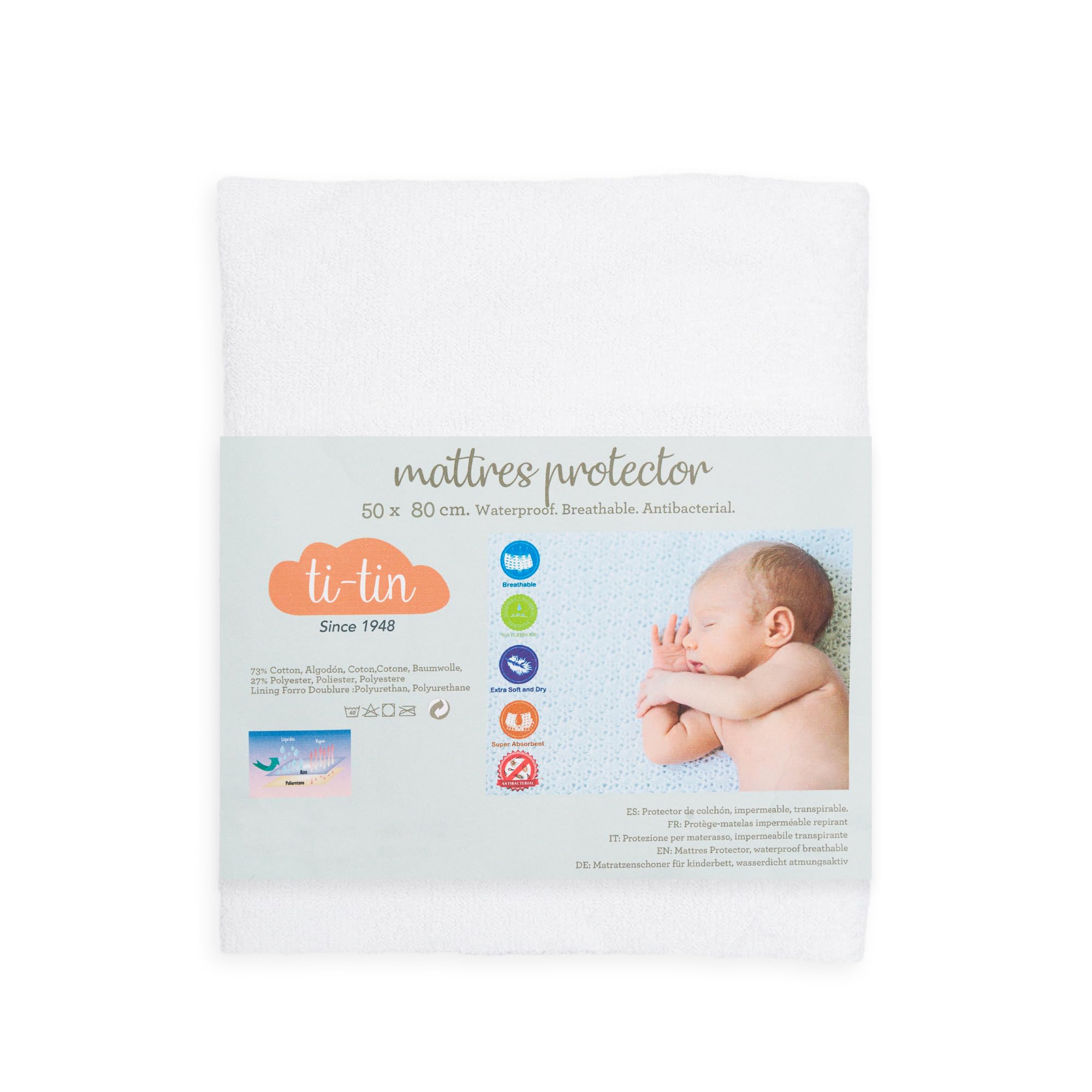 Parure De Lit 70x140 Ti TIN, Lot De 2 Protèges Matelas Pour Lit Enfant/Bébé, 50x80 Cm Lit 70x140 Enfant