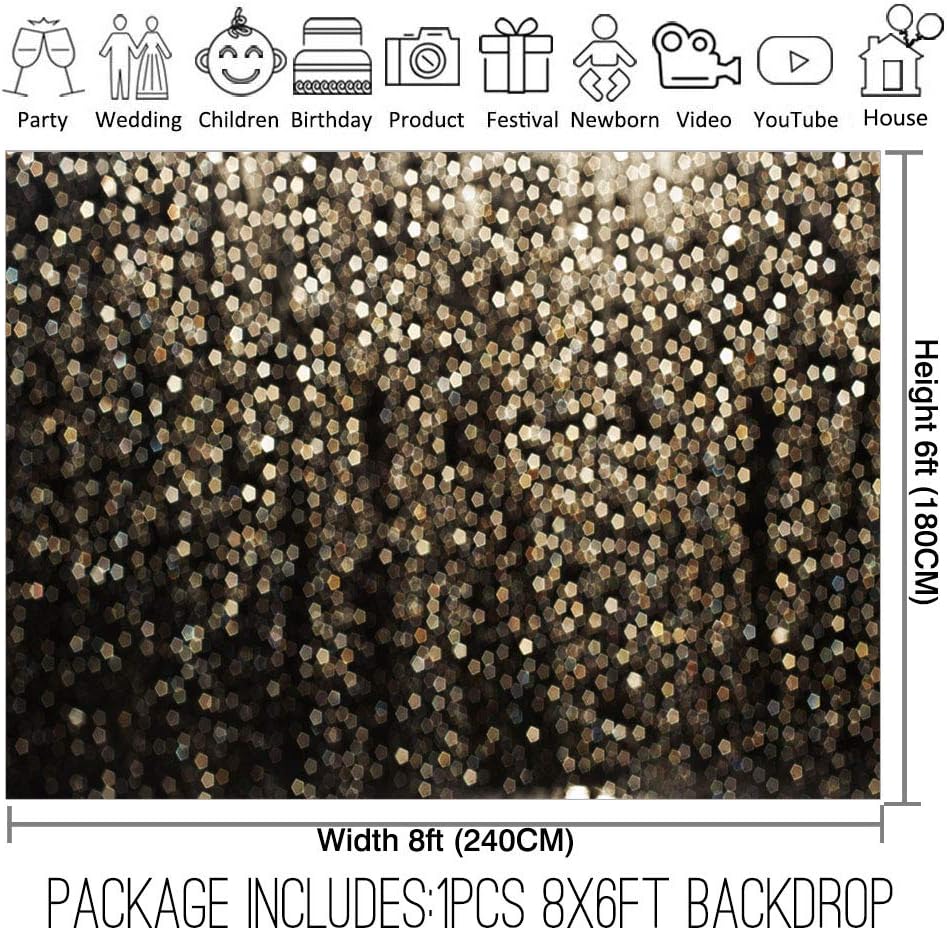 Black Friday - 50% OFF Allenjoy 8x6ft Gold Bokeh Spots Backdrop for Selfie Birthday Party Pictures Photo Booth Shoot Graduation Prom Dance Decor Wedding Astract Shining Dot (No Glitter) Studio Props Photography Background Buy 1 get 1 Allenjoy 8x6ft Gold Bokeh Spots Backdrop for Selfie Birthday Party Pictures Photo Booth Shoot Graduation Prom Dance Decor Wedding Astract Shining Dot (No Glitter) Studio Props Photography Background