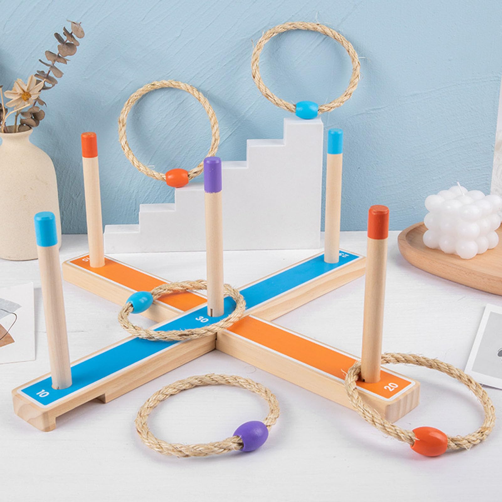 Holz-Ringwurfspiel-Set, interaktives Familienspielzeug für Partys | Wurfring-Spiel, Gartenparty-Spiel, Indoor- und Outdoor-Spiel