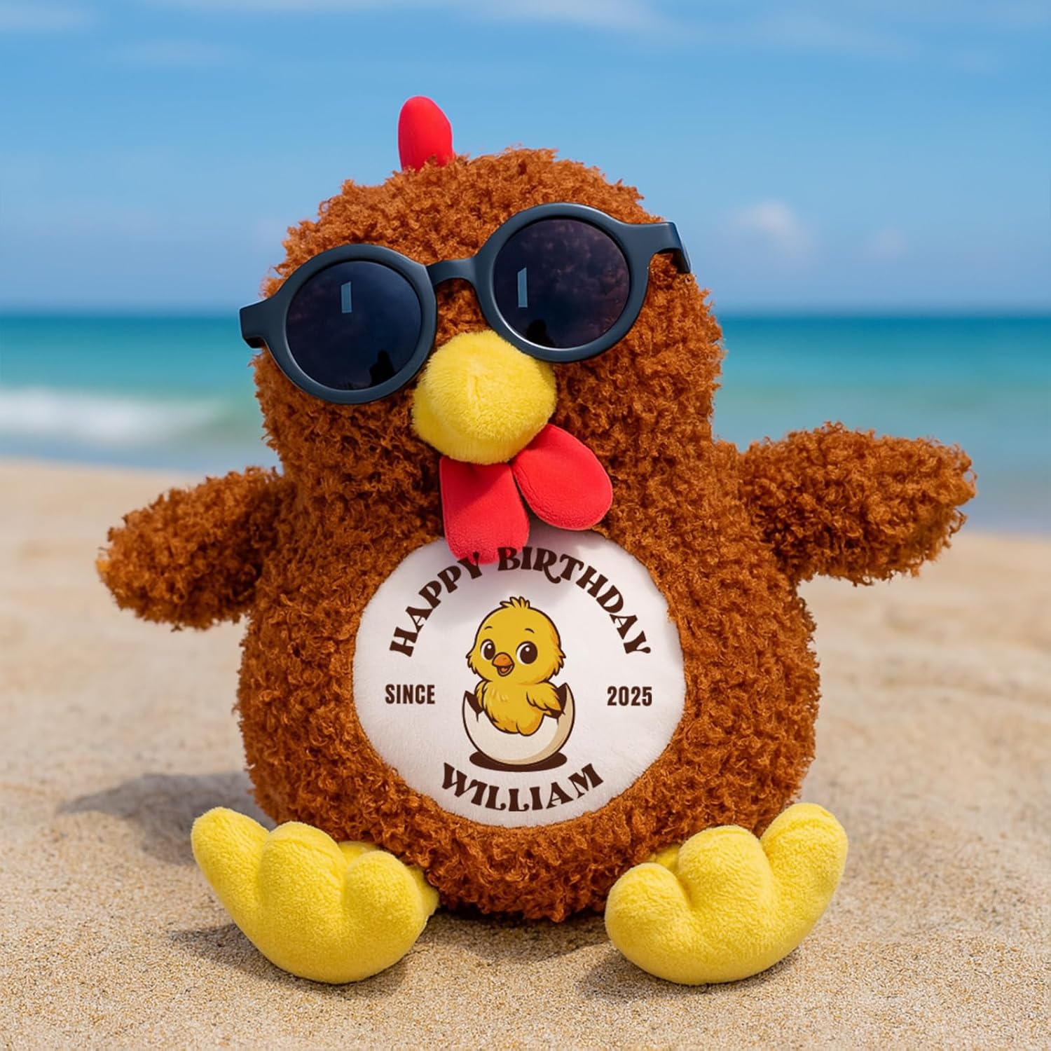 Custom Chicken Stuffed Animal 10.2" Chicken Plush Doll, Soft Cute Birthday for Girls Boys Farm Lovers