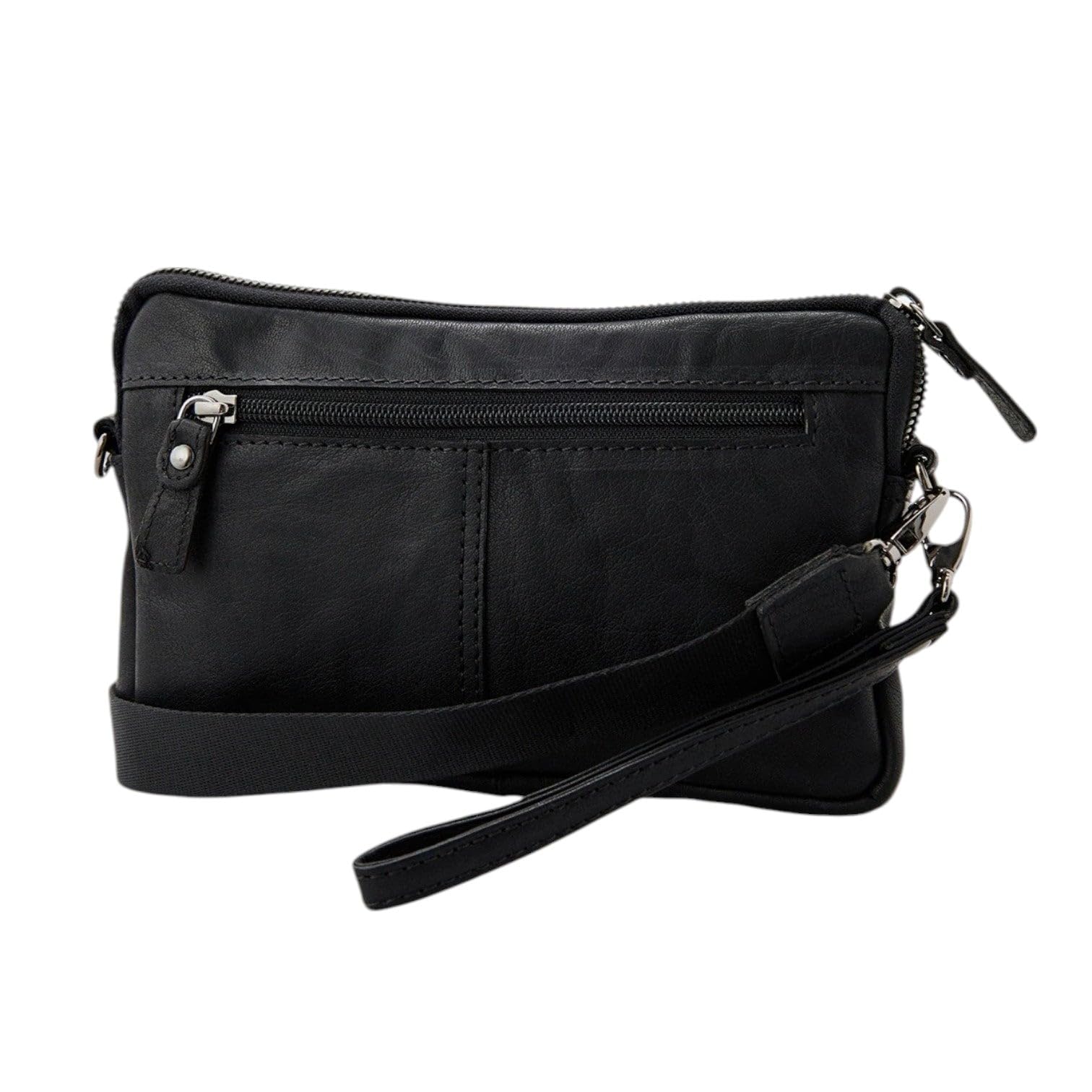 Aeronautica Militare Clutch con gancio da poso e tracolla regolabile removibile, scomparto principale organizzato, tasche esterne, una sul frontale ed una sul restro chiuse con zip. La particolare lav