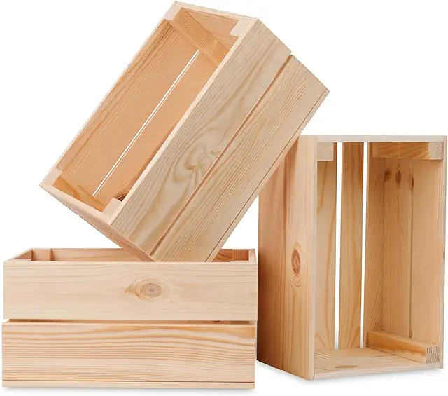 PINEEA Holzkiste Klein - Ökologische Weinkiste aus Holz für stilvolle Deko