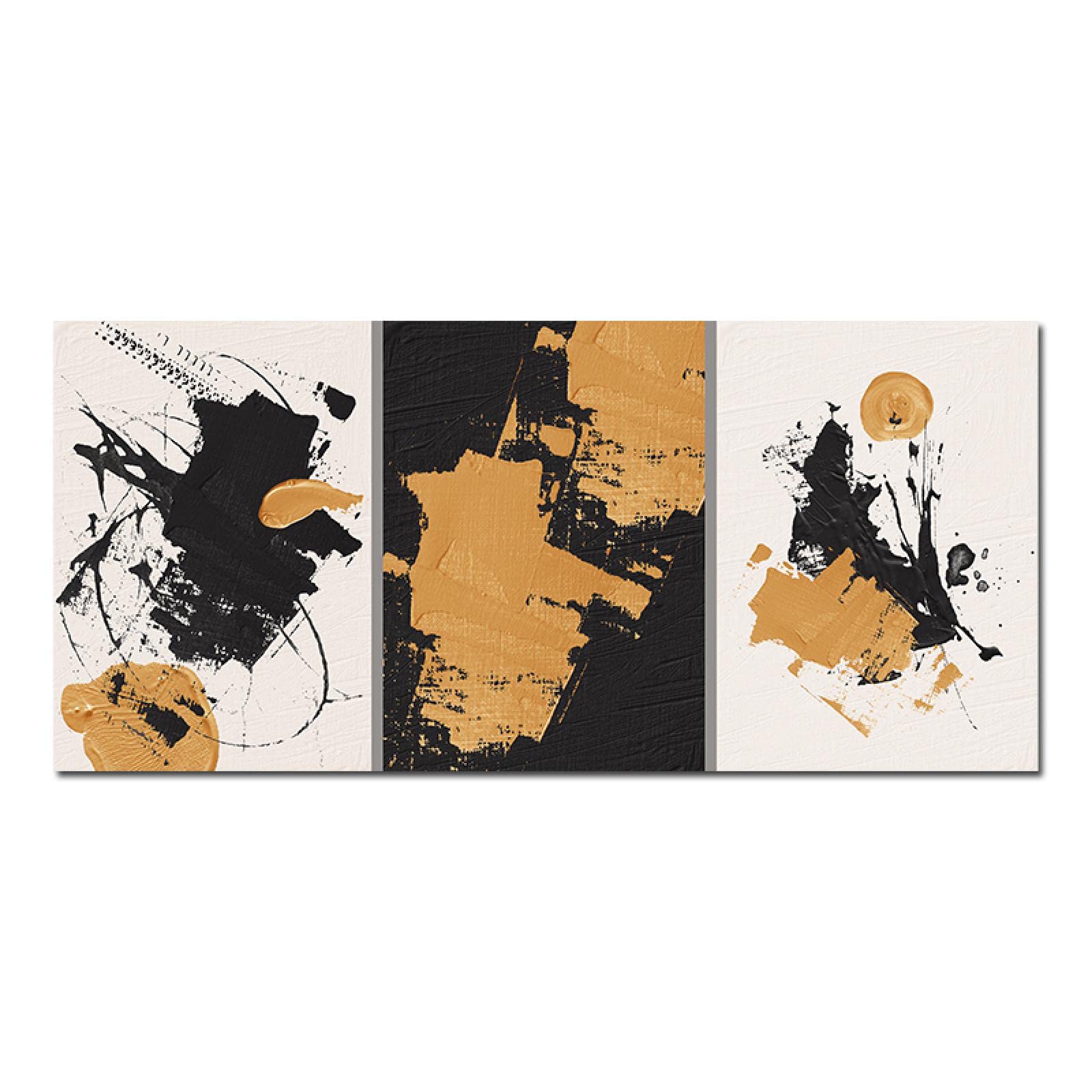 Astratto Oro Immagine Tela Nero Giallo Moderno Arte Abitare Decorazione