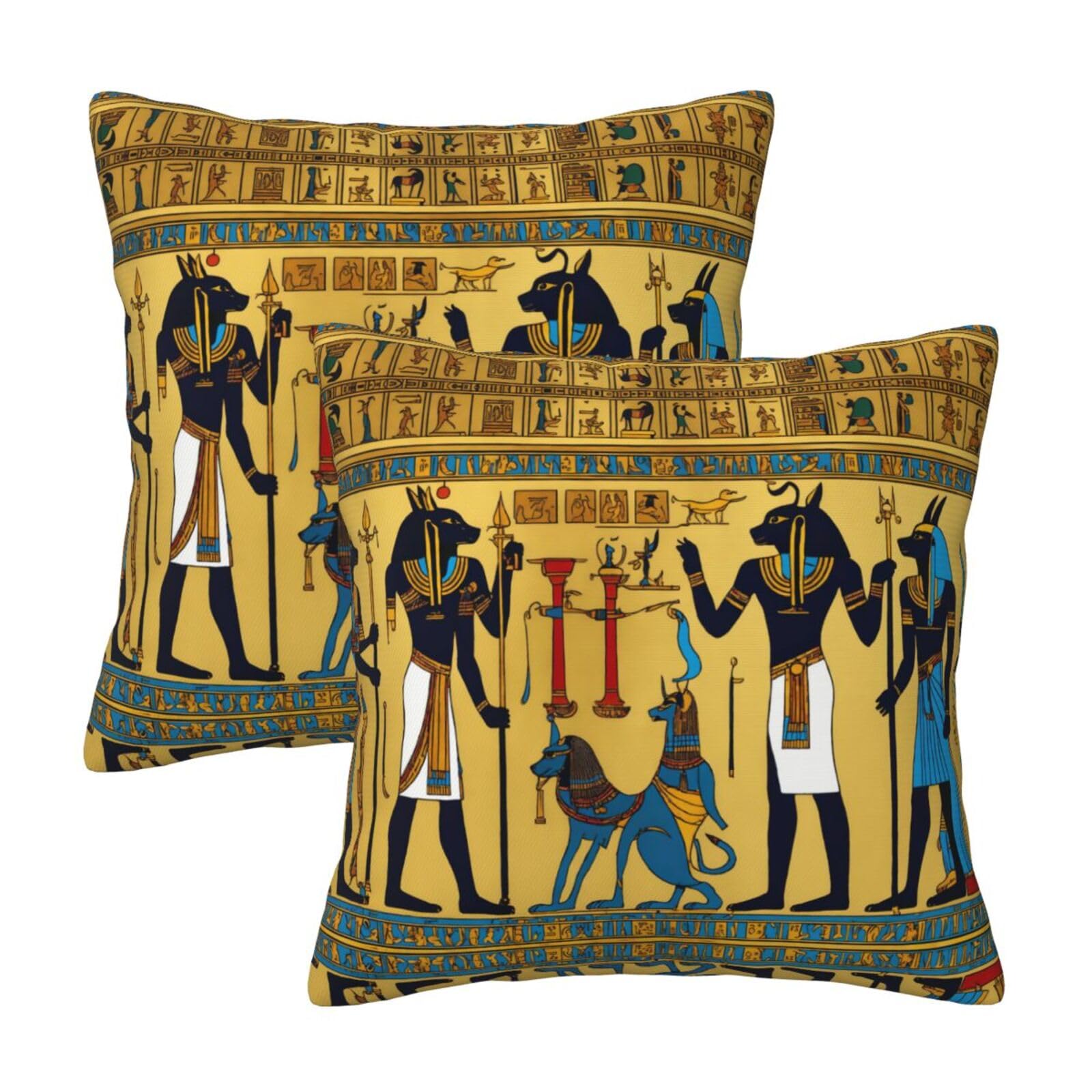 Kfjghhl Ancient Egypt Tribe Series Throw Pillow Covers Decorative Farmhouse Couch Pillow Case 4 Sizes Square Cushion Pillcase