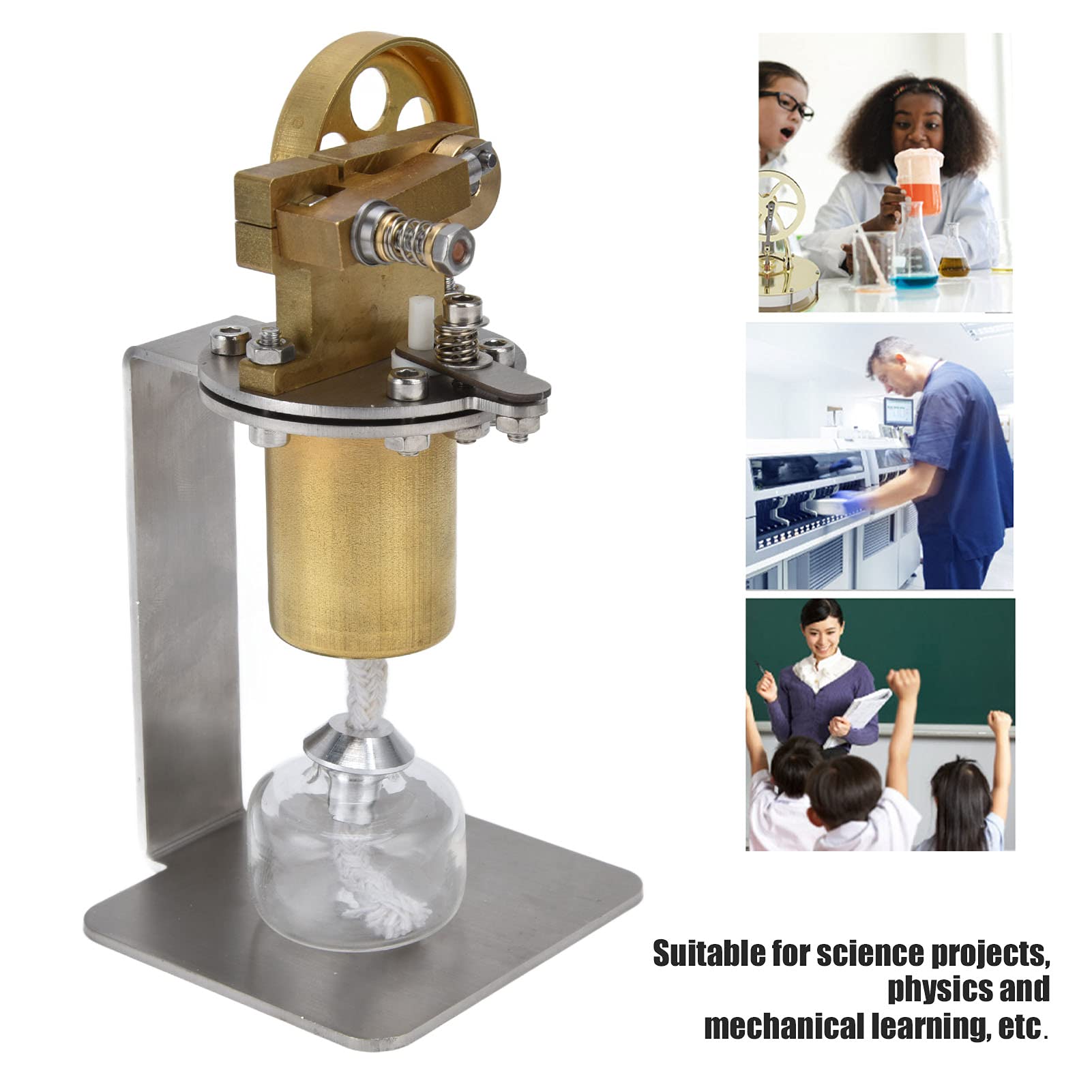 Chrees Modello Educativo del Mini Motore Stirling per Esperimenti di Fisica, Materiale in Ferro Resistente, Dimostrazioni in Classe