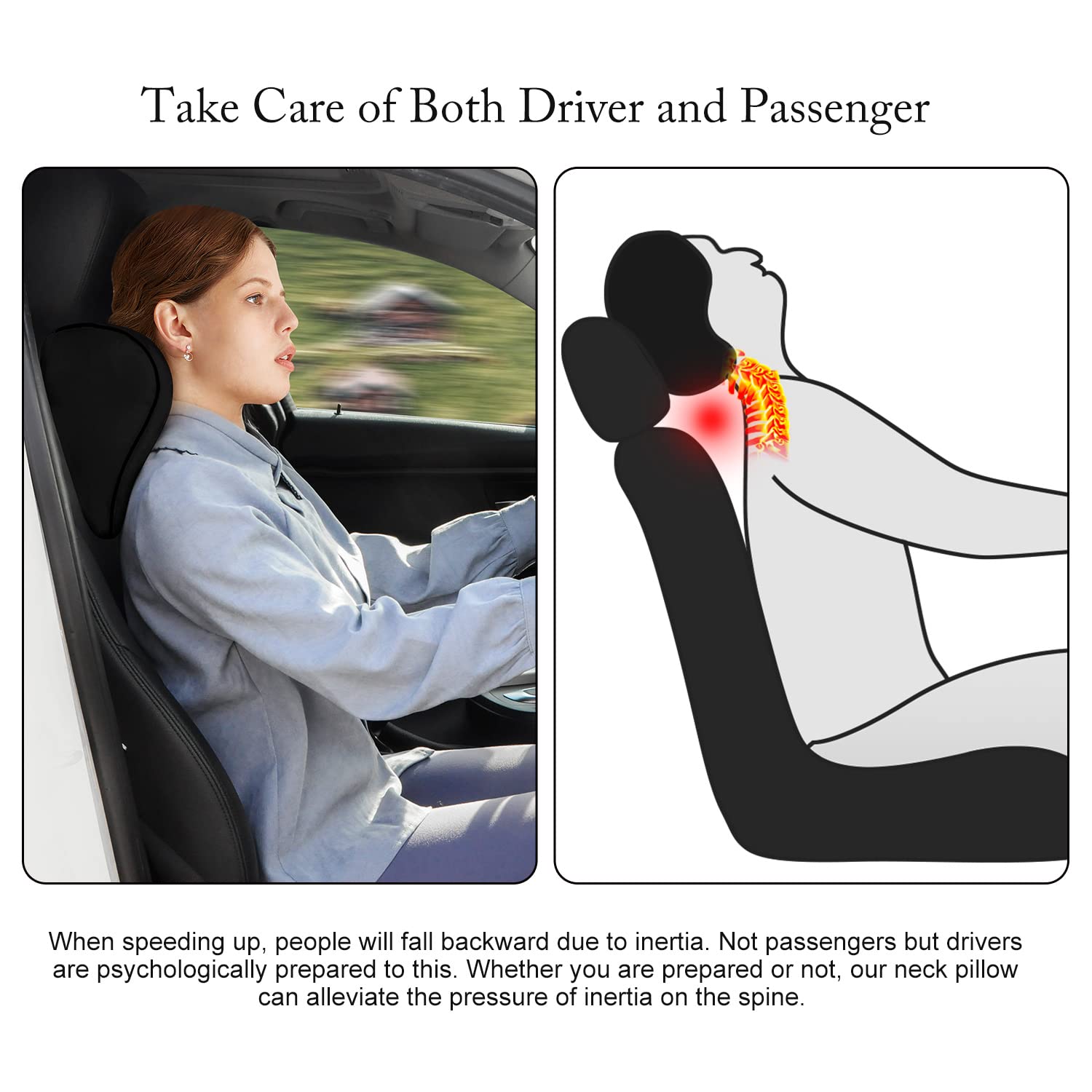 anzhixiu Car Neck Pillow Neck Support Pillow, Memory Foam Travel Neck