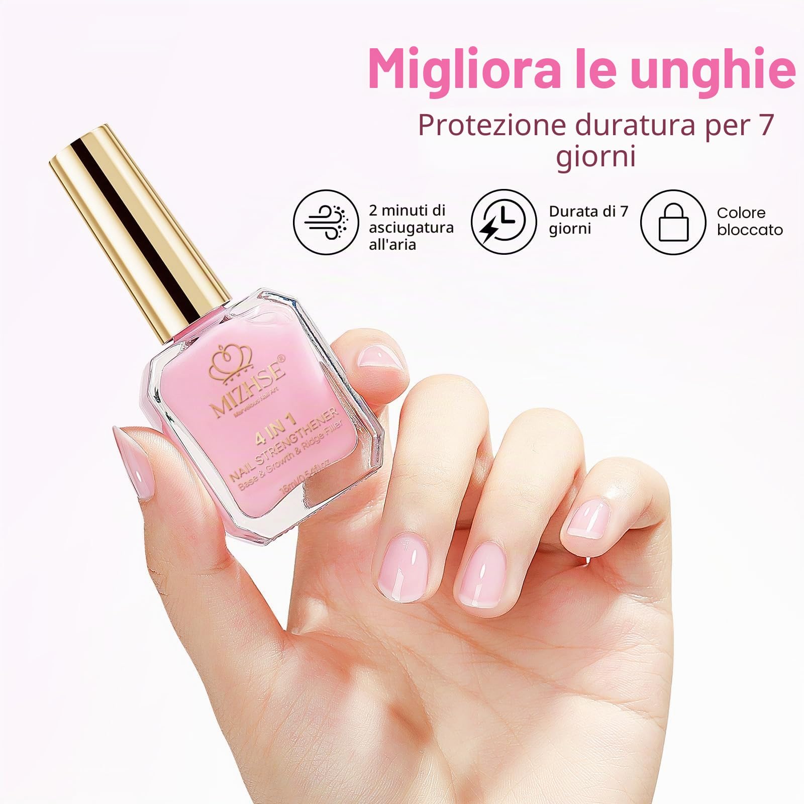 MIZHSE Rafforzatore per unghie, indurente per unghie fragili, prodotti per la cura delle unghie, extra forti