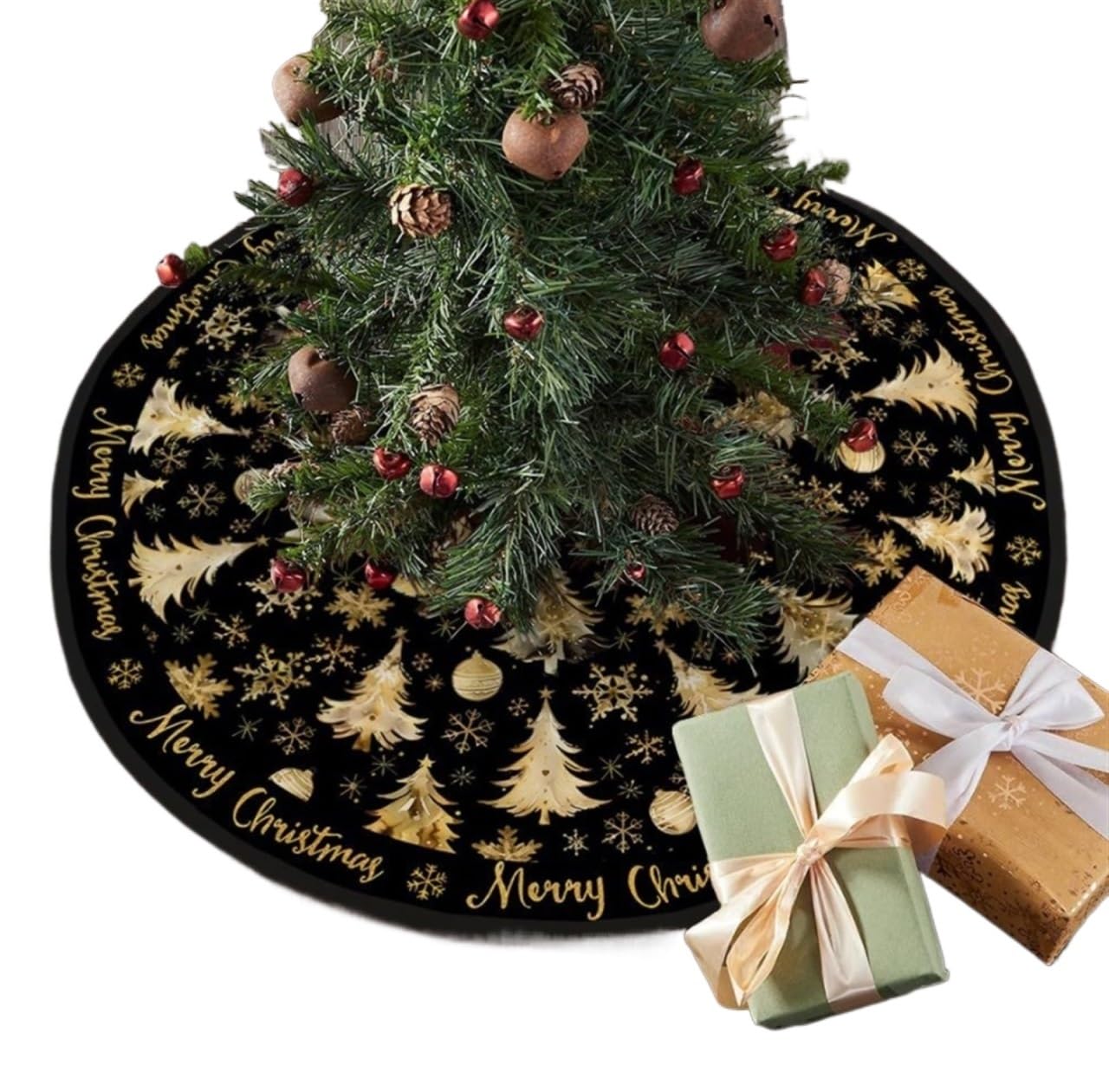 Gonna per Albero di Natale, Tappetino For Albero Di Natale Da 47 Pollici For Le Decorazioni Del'albero Di Natale Della Stanza Delle Vacanze Invernali Decorazione Natalizia