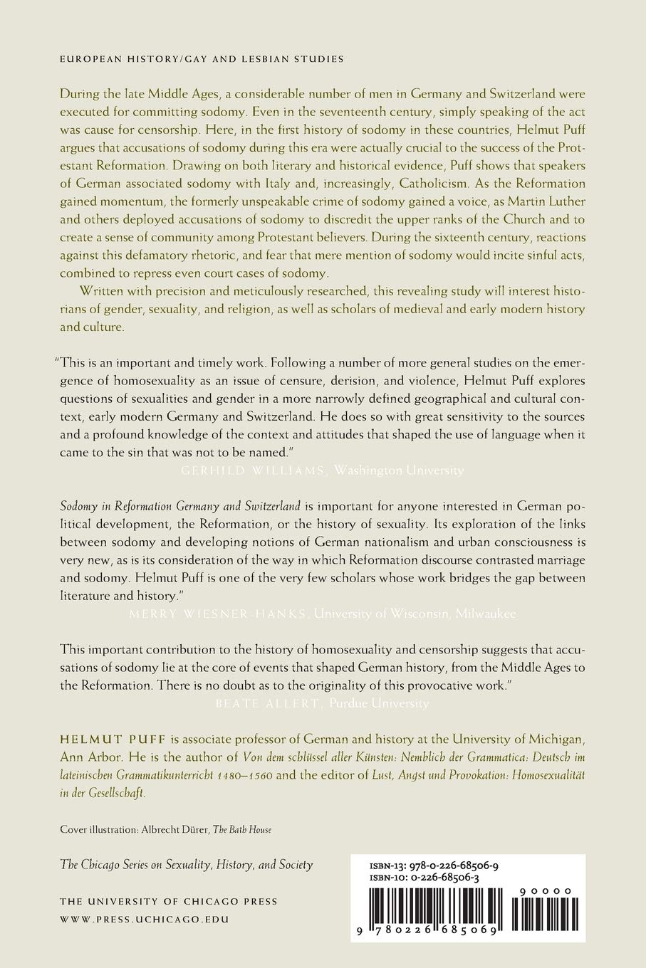 Sodomy in Reformation Germany and Switzerland, 1400-1600