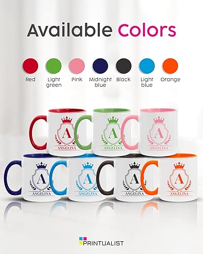 Miniatura 2 de S - Tazas de café personalizadas con monograma - Añade tu nombre - Tazas de cerámica personalizadas - 11 oz