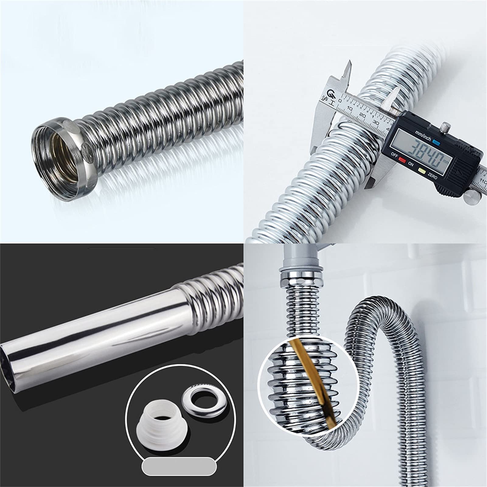 AnSafe Tubo De Desagüe, Trampa De Botella Cobre Colador Lavabo Bajante Bote Desodorante Sellado Anti-Bloqueo, Anti-Insectos, Resistencia A Altas Temperaturas. Fregadero De Cocina