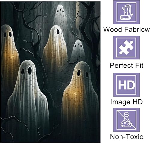 Miniatura 3 de Scary Ghost - Rompecabezas de 1000 piezas para adultos, rompecabezas educativo intelectual, juego divertido para hombres, mujeres y niños, 20 x 28.8