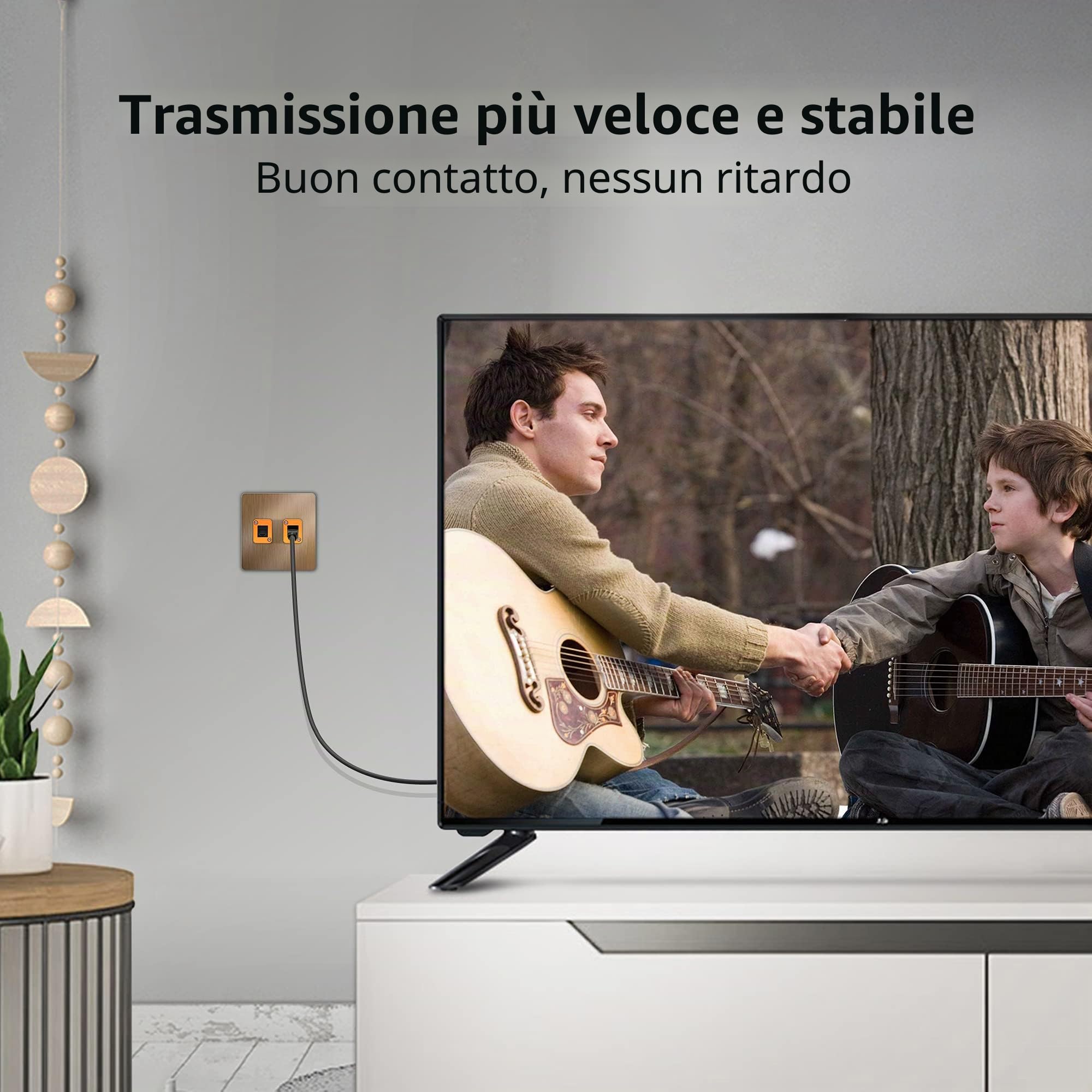RIEEYOCA presa di rete RJ45,connettore di rete LAN di espansione femmina/femmina per montaggio a pannello Gigabit Cat6 per computer e altri dispositivi(2 pezzi)
