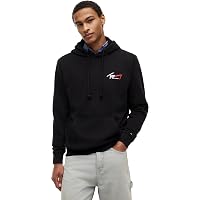 Tommy Jeans Uomo Felpa con Cappuccio Entry Sign con Tasca a Marsupio