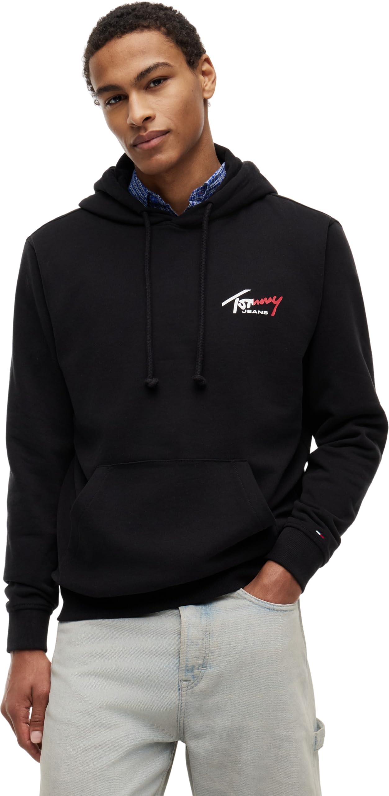 Tommy Jeans Tjm Reg Entry Sign Hoodie Ext Dm0dm22680 Felpa con Cappuccio Uomo (Pacco da 1)
