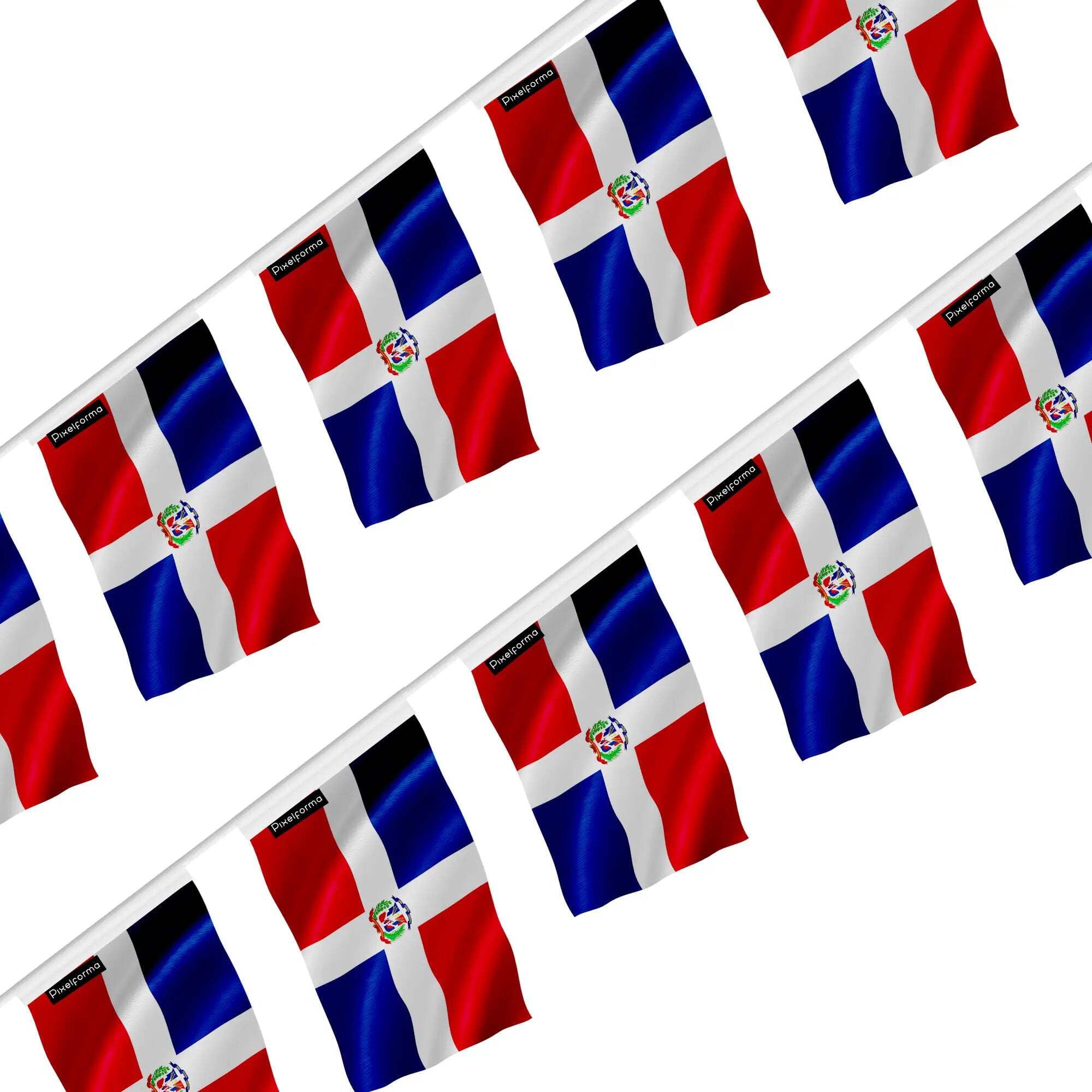 Guirlande de pavillons République dominicaine taille 18x28cm